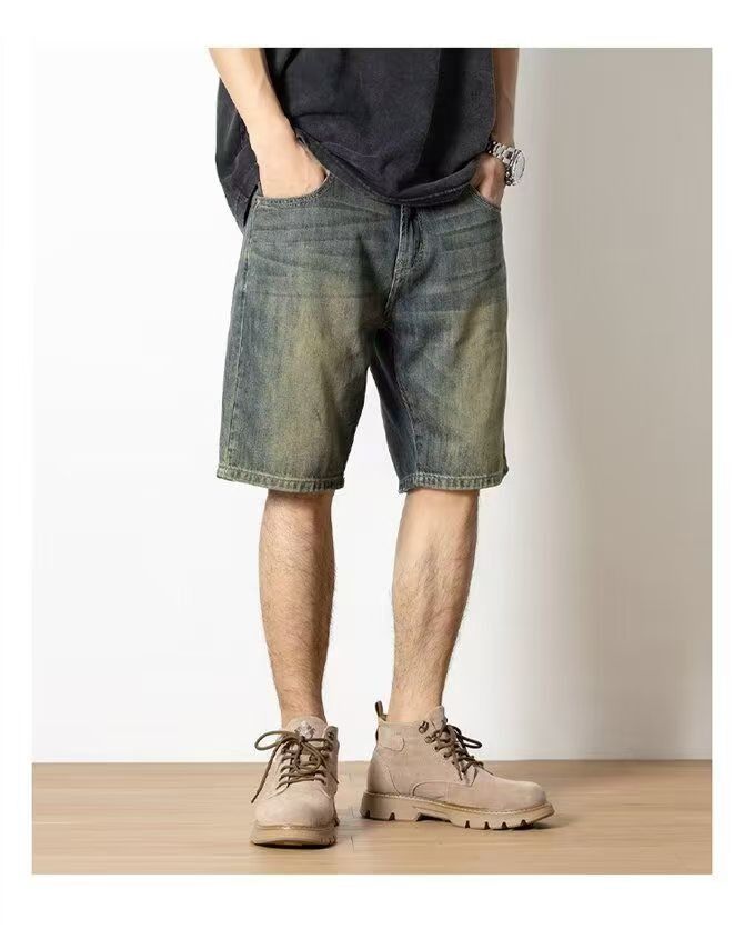 Japanese Brand × Jean Retro washed straight-leg versatile denim shorts Size US 32 / EU 48 - 1 Thumbnail