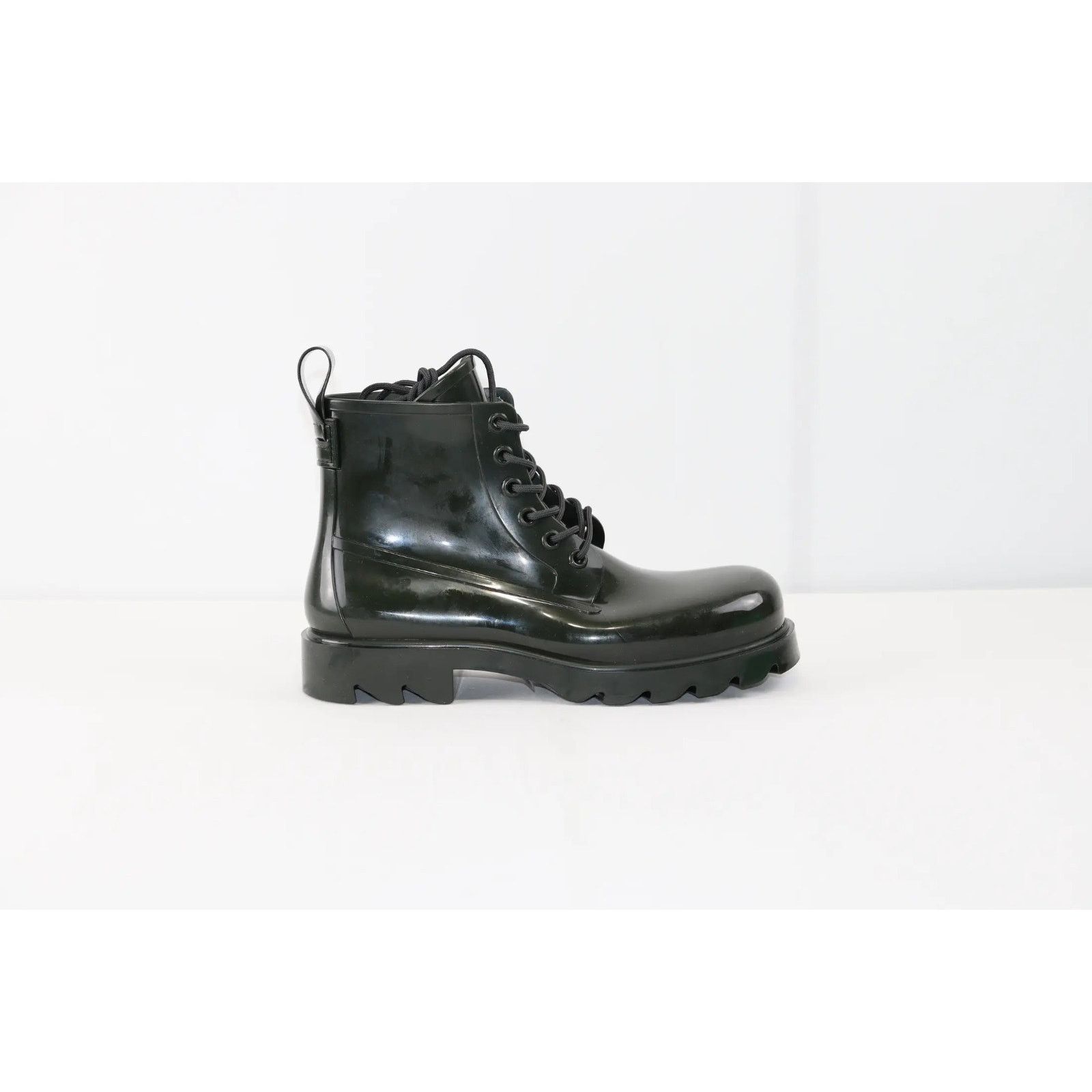 Bottega Veneta o1rshd1 Shiny Rubber Stride Ankle Boots in Bottle Green Size US 9 / EU 42 - 4 Thumbnail