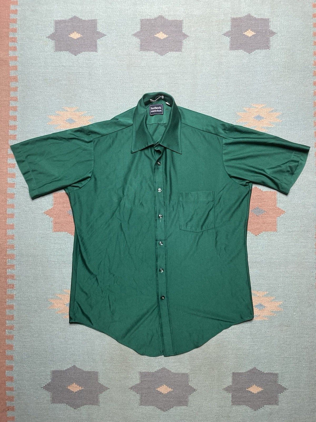 Vintage Vintage 80s polo shirt Hudson’s Detroit polyester? large Size US L / EU 52-54 / 3 - 1 Thumbnail