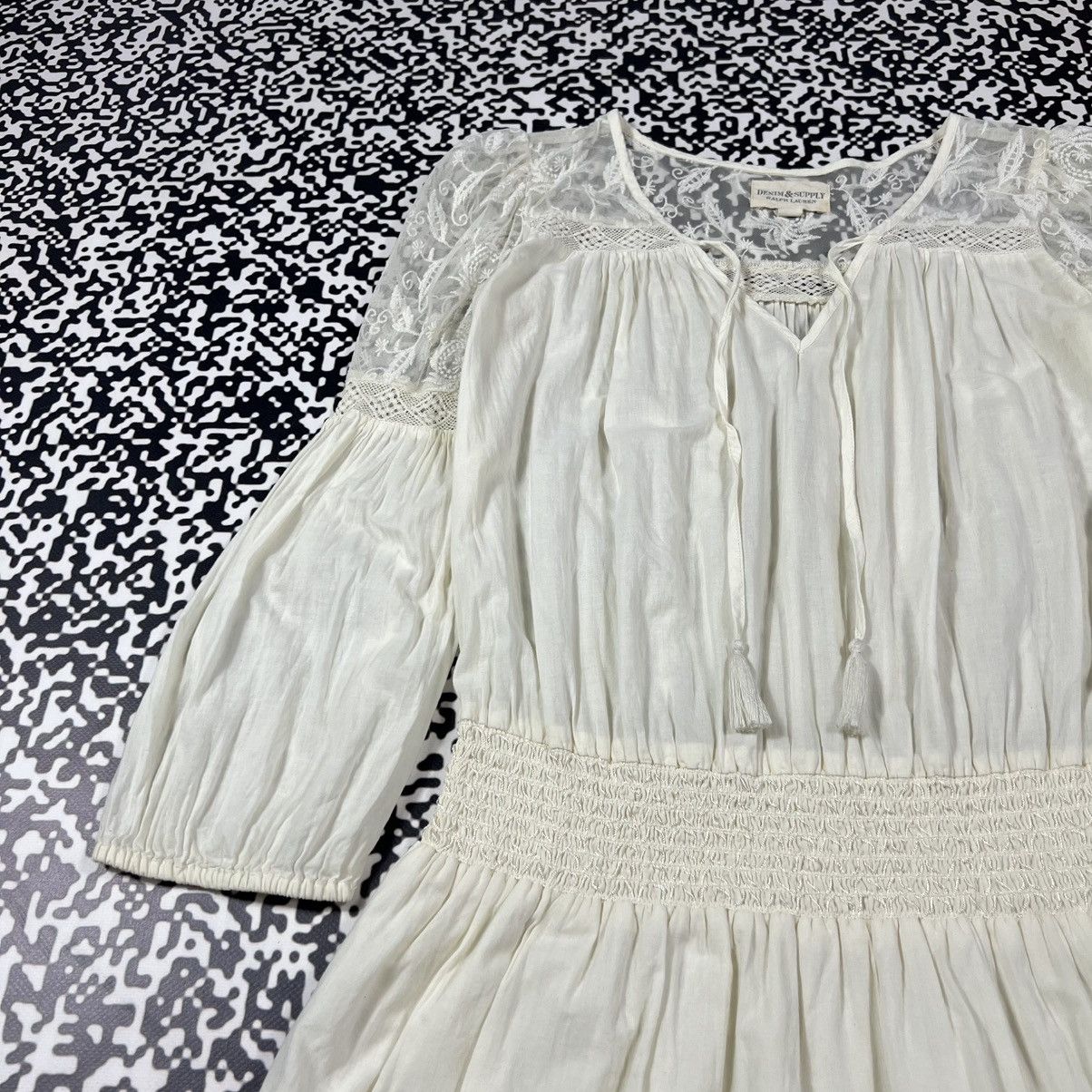 Denim & Supply Ralph Lauren Vintage Y2K Denim & Supple Ralph Lauren Lace Boho Mini Dress Size S / US 4 / IT 40 - 11 Thumbnail