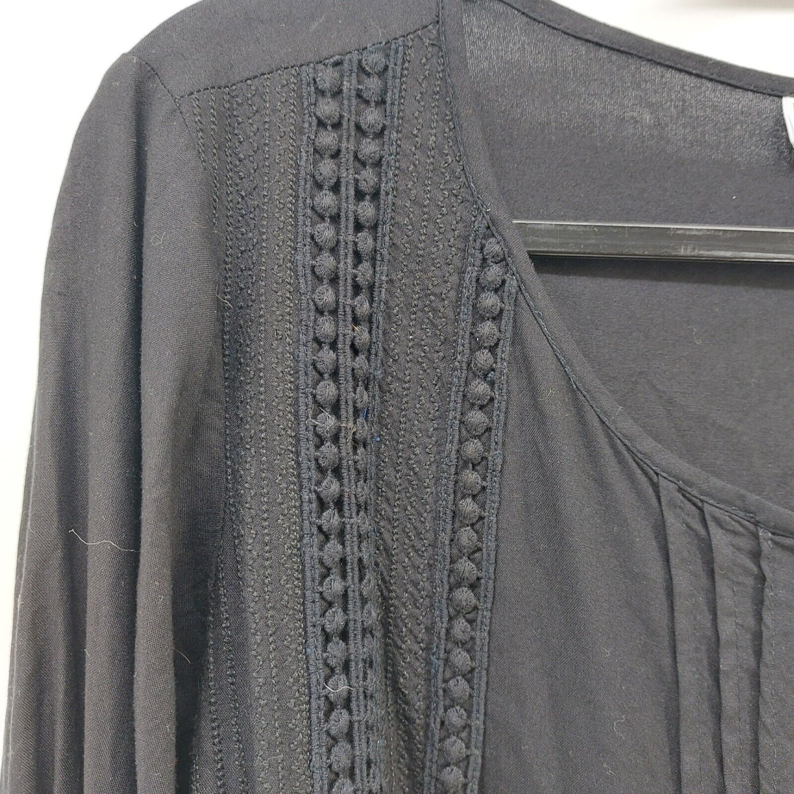 Other JM Collection Womens Black 3/4 Sleeve Blouse Pleated Button Size XL / US 12-14 / IT 48-50 - 11 Thumbnail