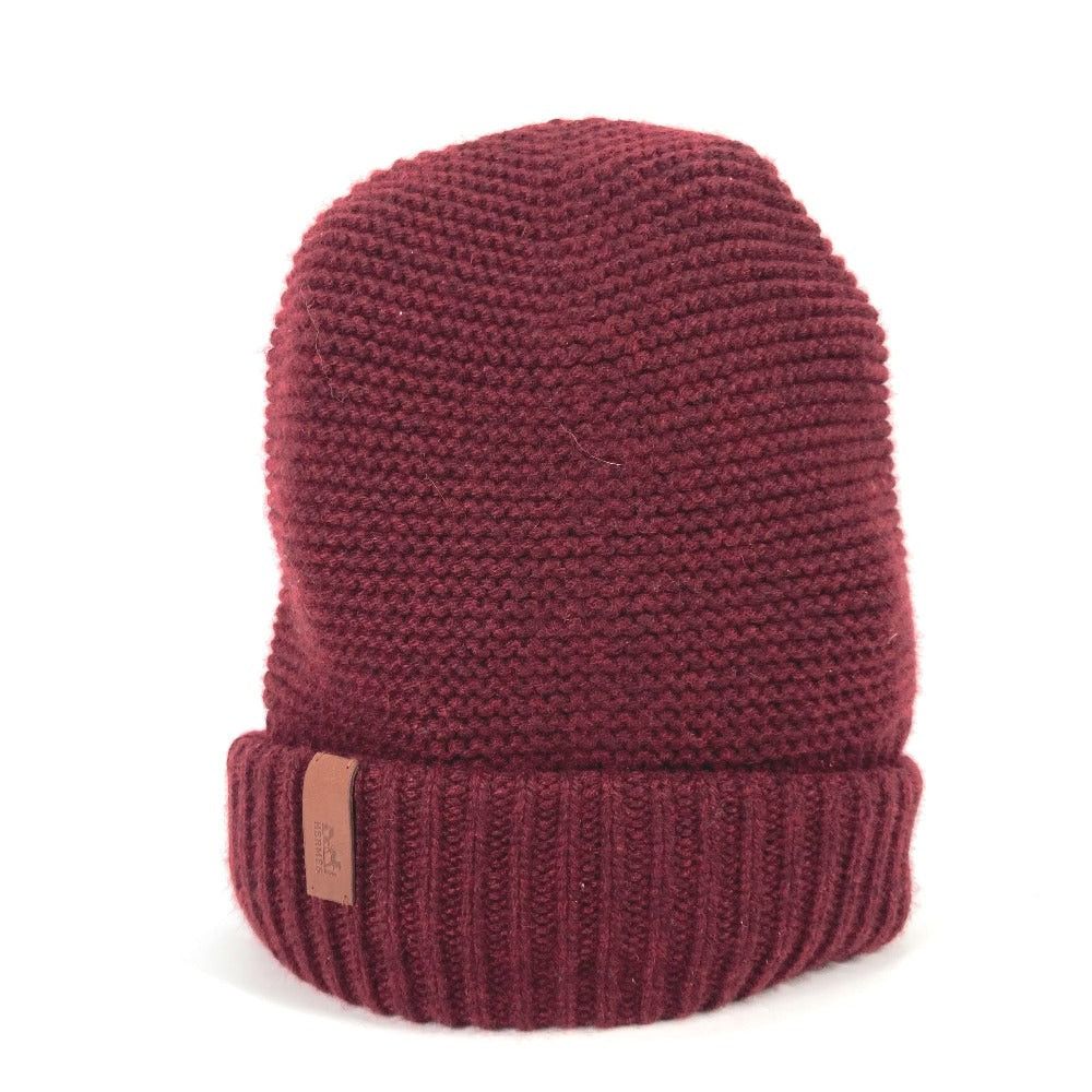 Hermes Hermes Leather Tag Boston Beanie Chapeau Knitted Hat Knit Cap Cashmere Men Brownish Size ONE SIZE - 1 Thumbnail