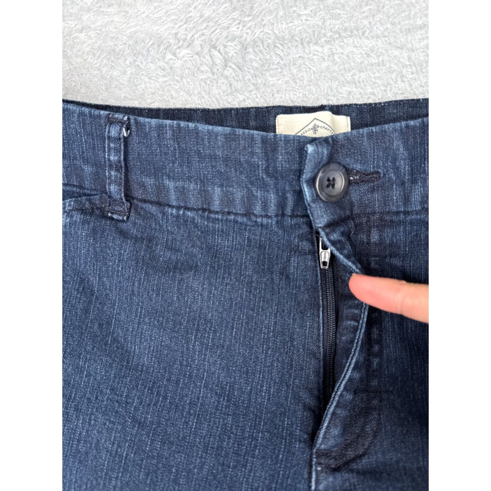 Vintage St Johns Bay Jeans Women 14 Blue Denim Capri Crop Mid Rise 34x18 Cotton Blend Size 36" / US 14 / IT 50 - 6 Thumbnail