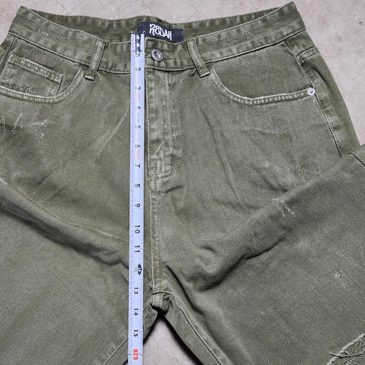 Japanese Brand Distressed Olive Green Baggy Y2K Jeans Size US 32 / EU 48 - 7 Thumbnail