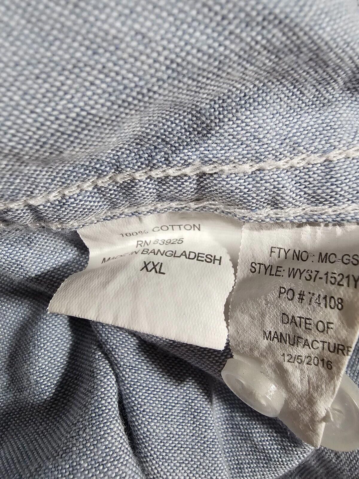 Designer SilverLake XXL Blue White Gray Colorblock Button Down Shirt Size US XXL / EU 58 / 5 - 9 Thumbnail