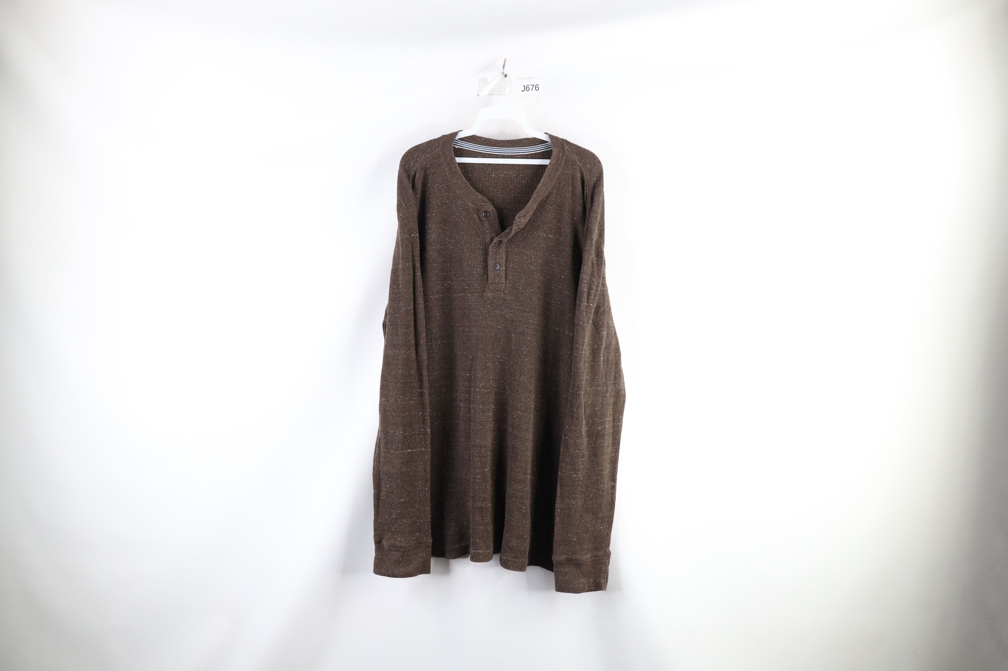 Vintage Vintage Streetwear Waffle Knit Long Sleeve Henley T-Shirt Size US XXL / EU 58 / 5 - 1 Thumbnail