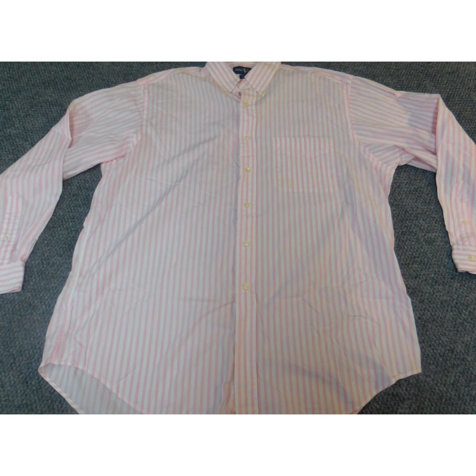 Ralph Lauren Ralph Lauren Shirt Mens 17 Pink Striped Yarmouth Button Down Long Sleeve Collared Knit Cotton Button-Up Size US XL / EU 56 / 4 - 2 Thumbnail