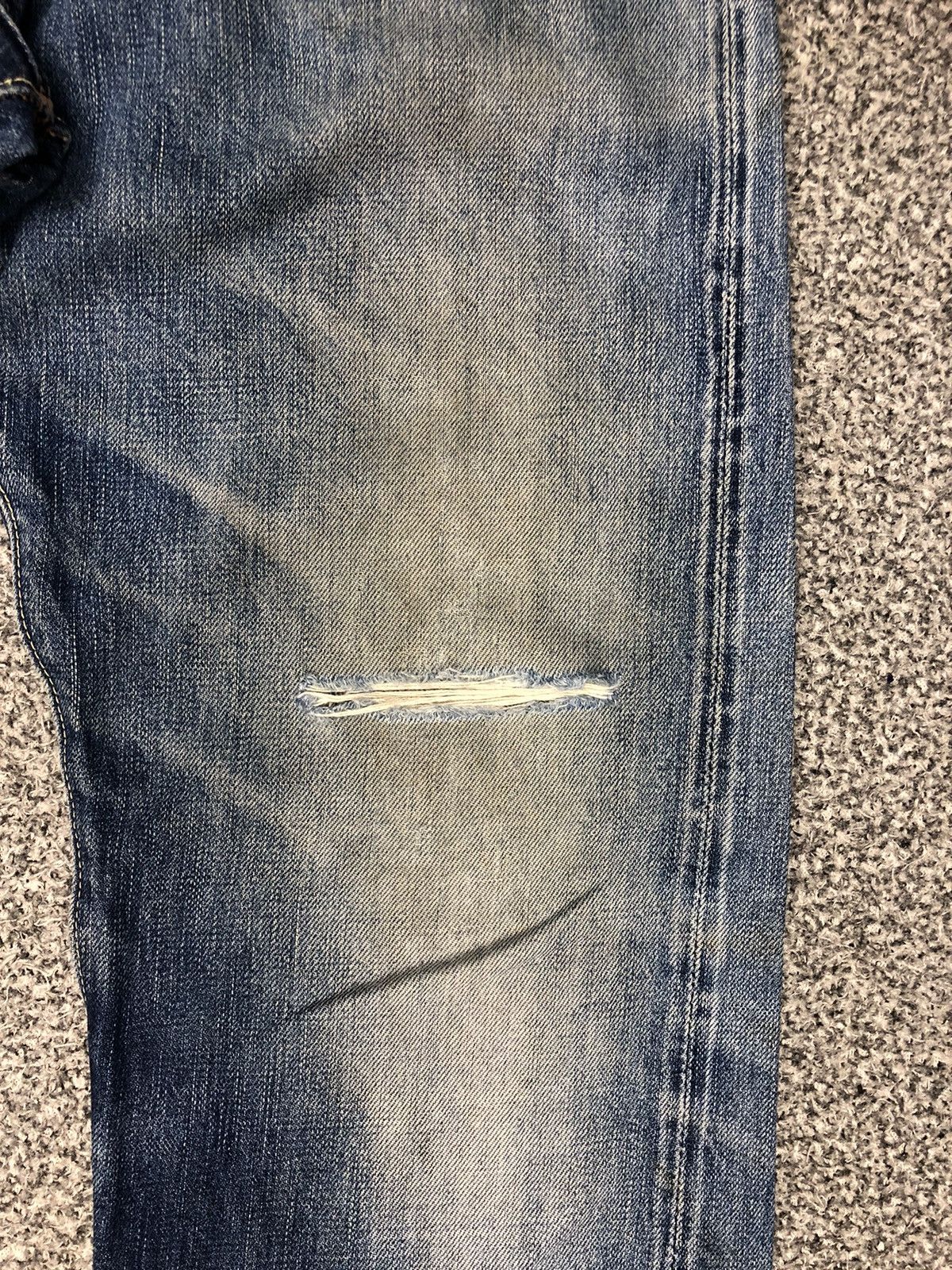 Evisu Vintage Distressed Japanese Brand Fullcount Selvage Jeans Size US 30 / EU 46 - 9 Thumbnail
