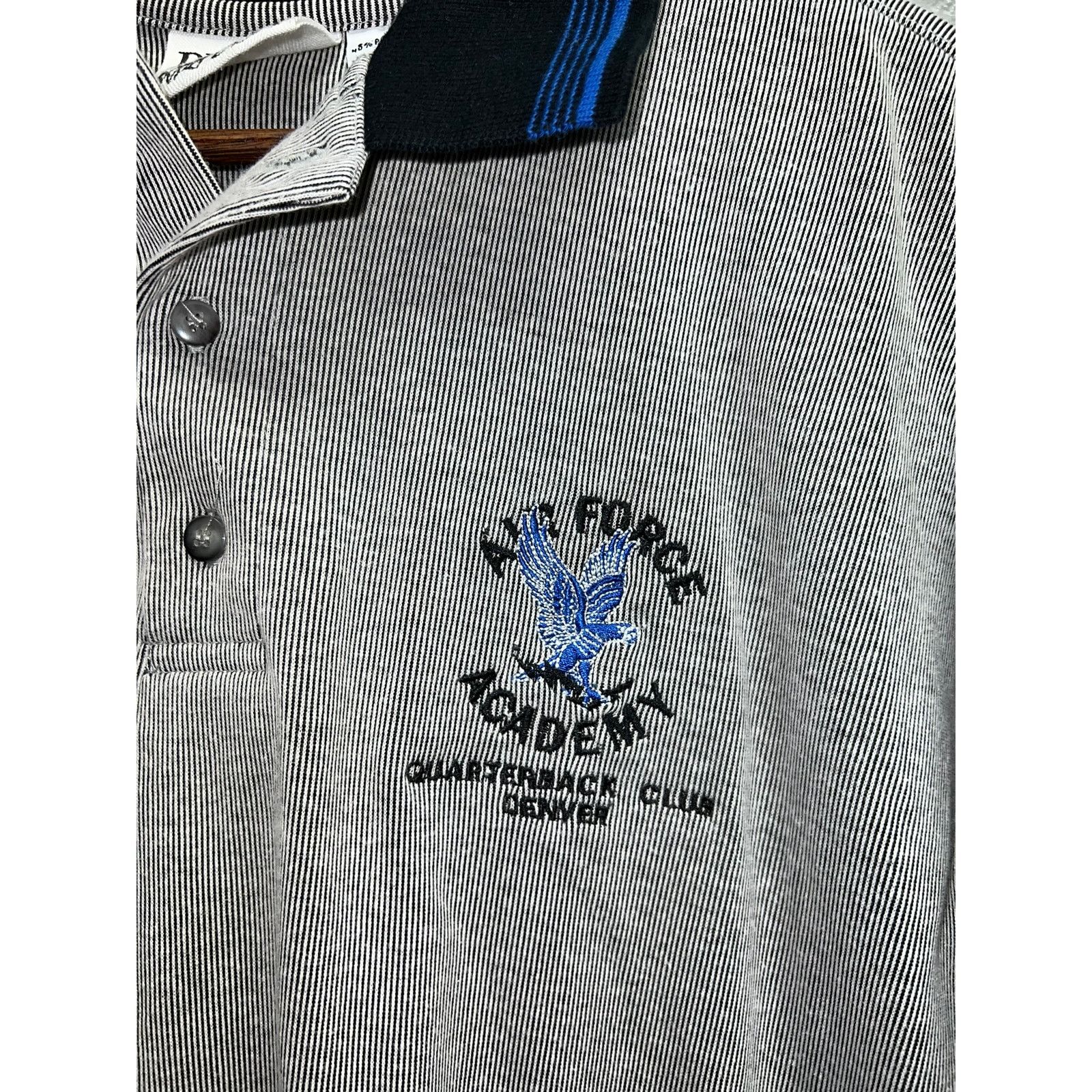 Vintage Vintage Air Force Academy Polo Shirt QB Club Denver Mens 90s Size US L / EU 52-54 / 3 - 3 Thumbnail
