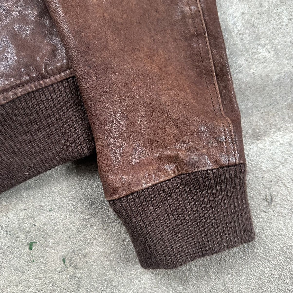 Vintage Vintage Avant Garde Leather Brown Jacket Size XS / US 0-2 / IT 36-38 - 10 Thumbnail