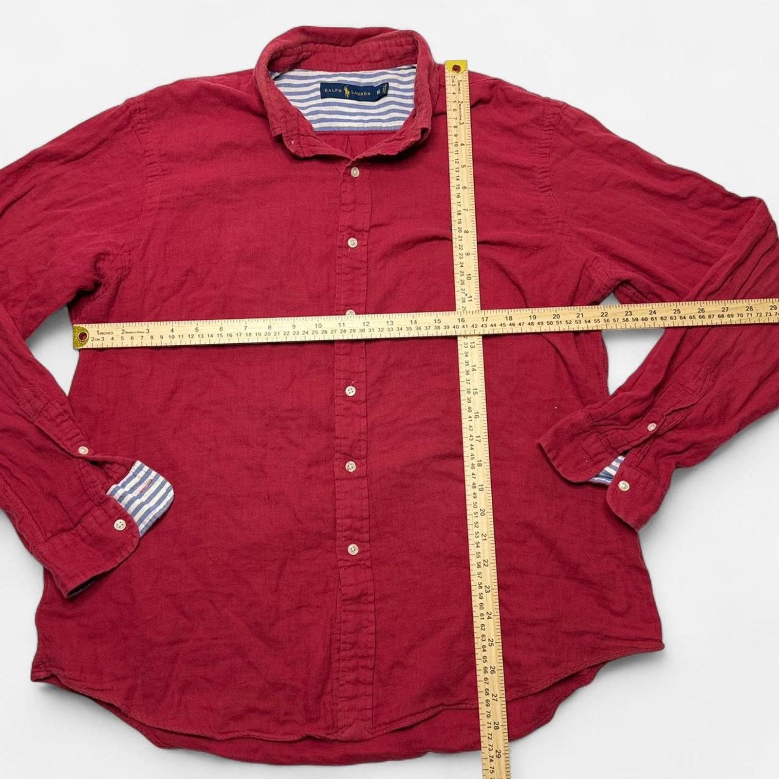 Ralph Lauren Ralph Lauren Red Long Sleeve Button Down Shirt Men’s XL Size US XL / EU 56 / 4 - 8 Thumbnail
