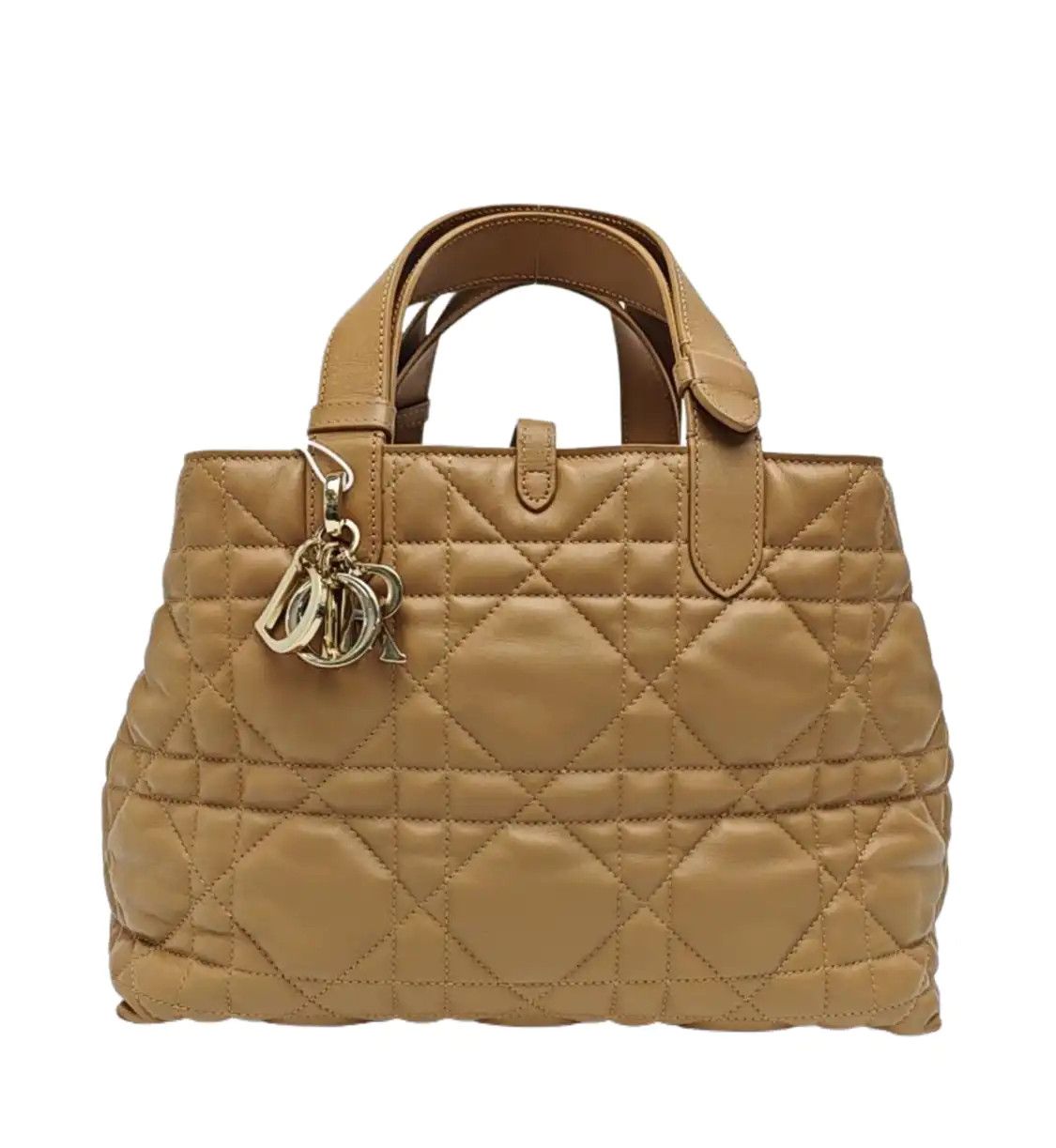 Dior DIOR Toujours Medium gold cowhide leather rattan plaid quilted handbag gold hard Size ONE SIZE - 1 Thumbnail