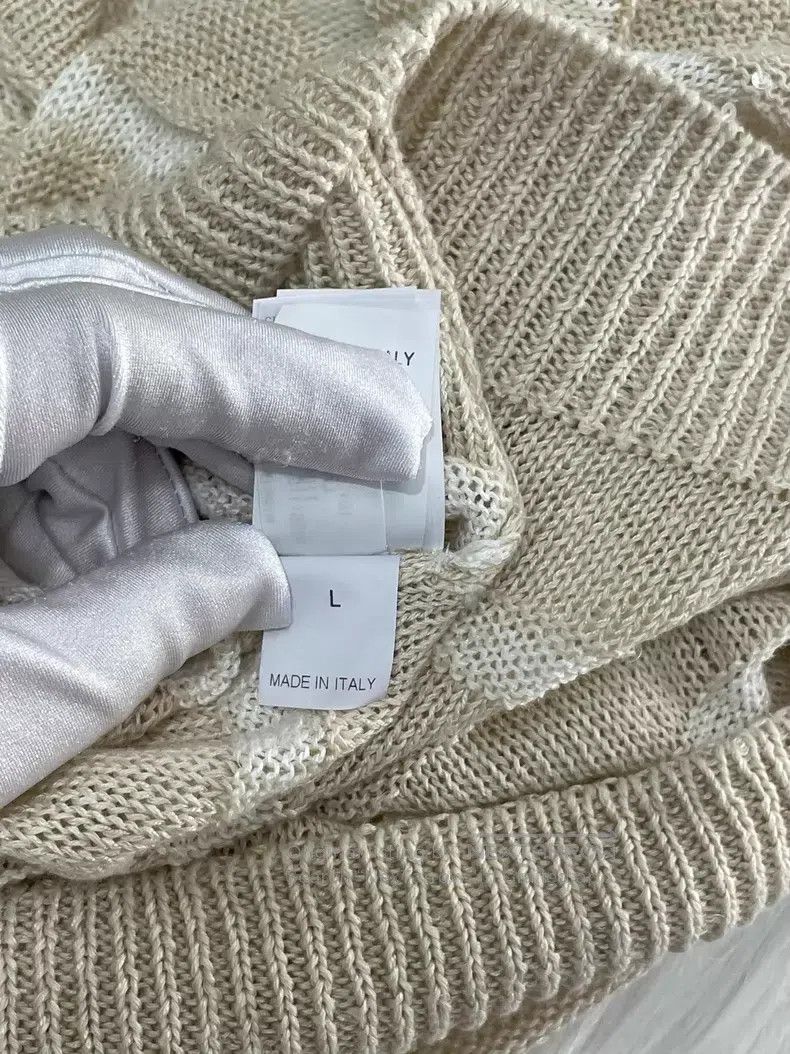Brunello Cucinelli Brunello Cucinelli Beige linen sequin long-sleeved sweater Size L / US 10 / IT 46 - 5 Thumbnail