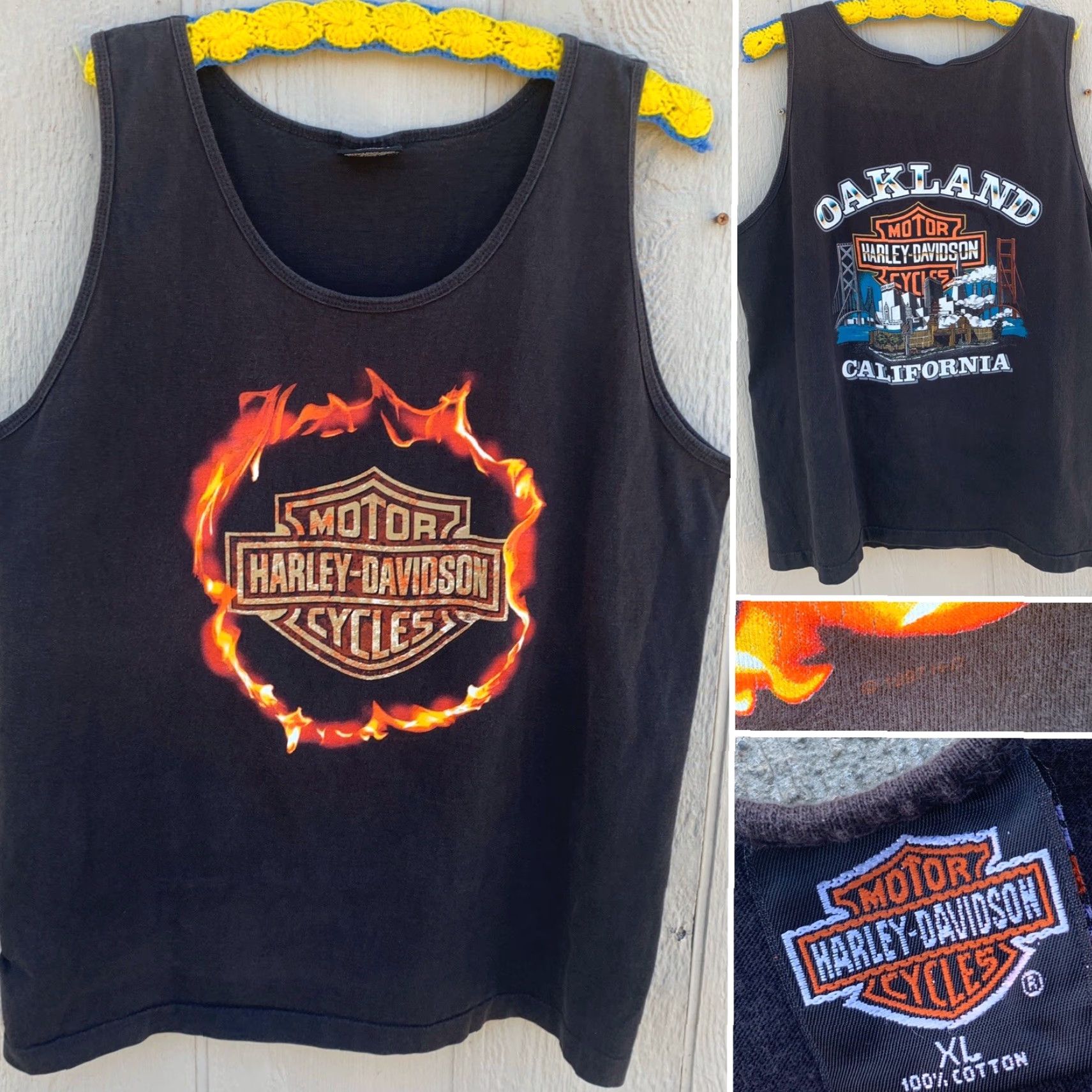 Harley Davidson VINTAGE Harley-Davidson Motorcycles California Graphic Tank Top XL Men T-Shirt Black Cotton Size US XL / EU 56 / 4 - 3 Thumbnail