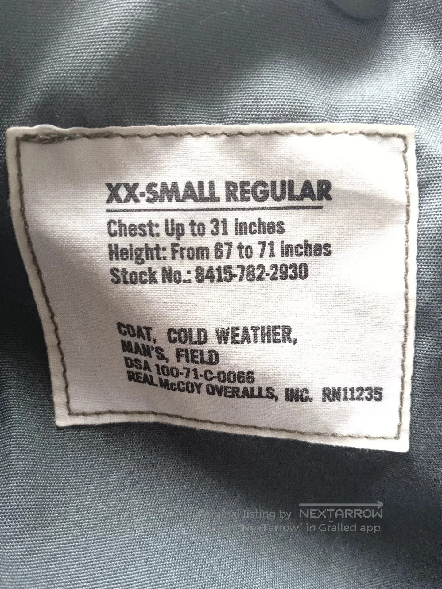The Real McCoy's The Real McCoy's M65 Jacket. Size US XXS / EU 40 - 7 Thumbnail