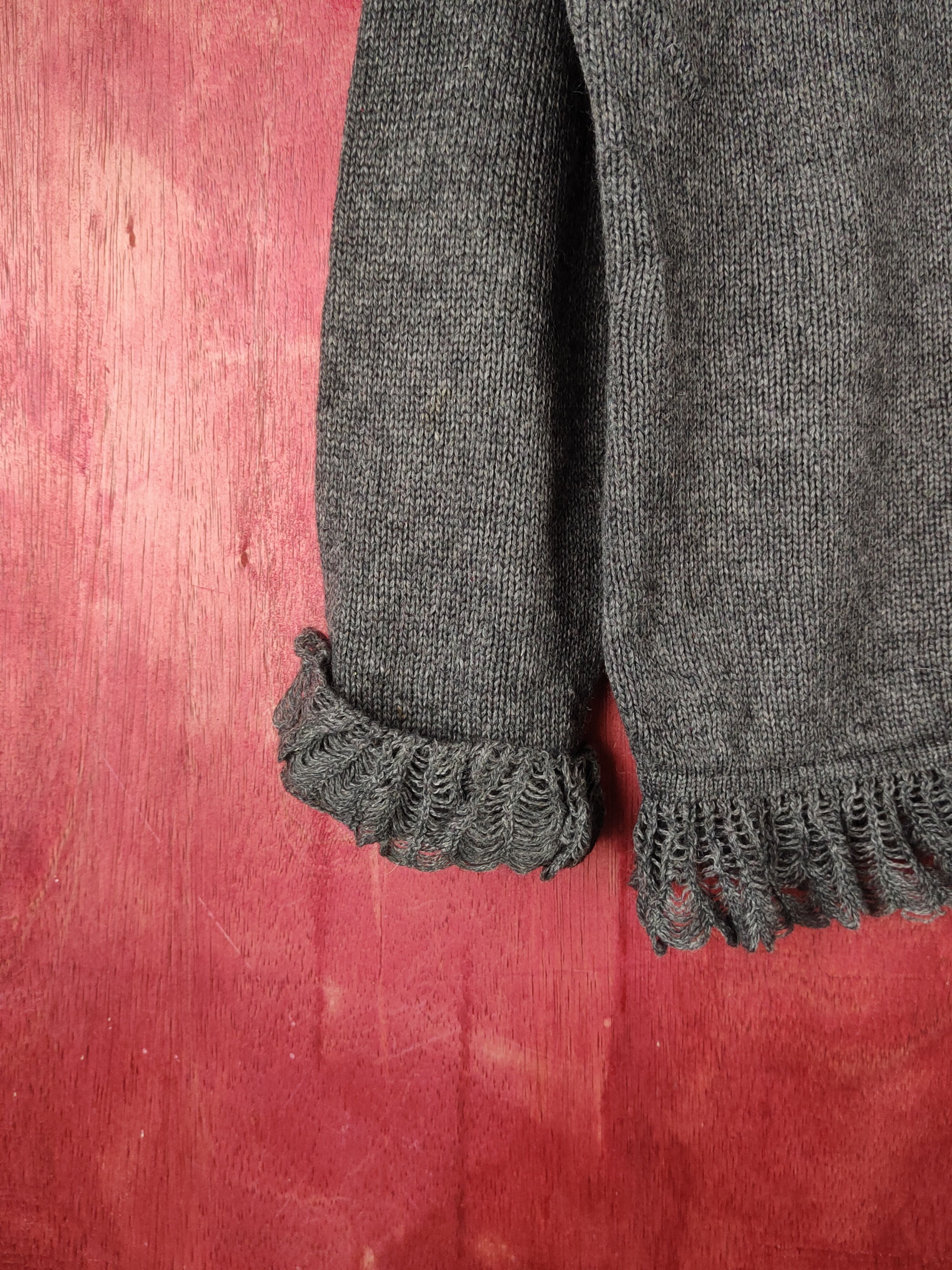 Japanese Brand Kh Dark Gray vintage Knitwear Cardigan #S2379 Size L / US 10 / IT 46 - 4 Thumbnail