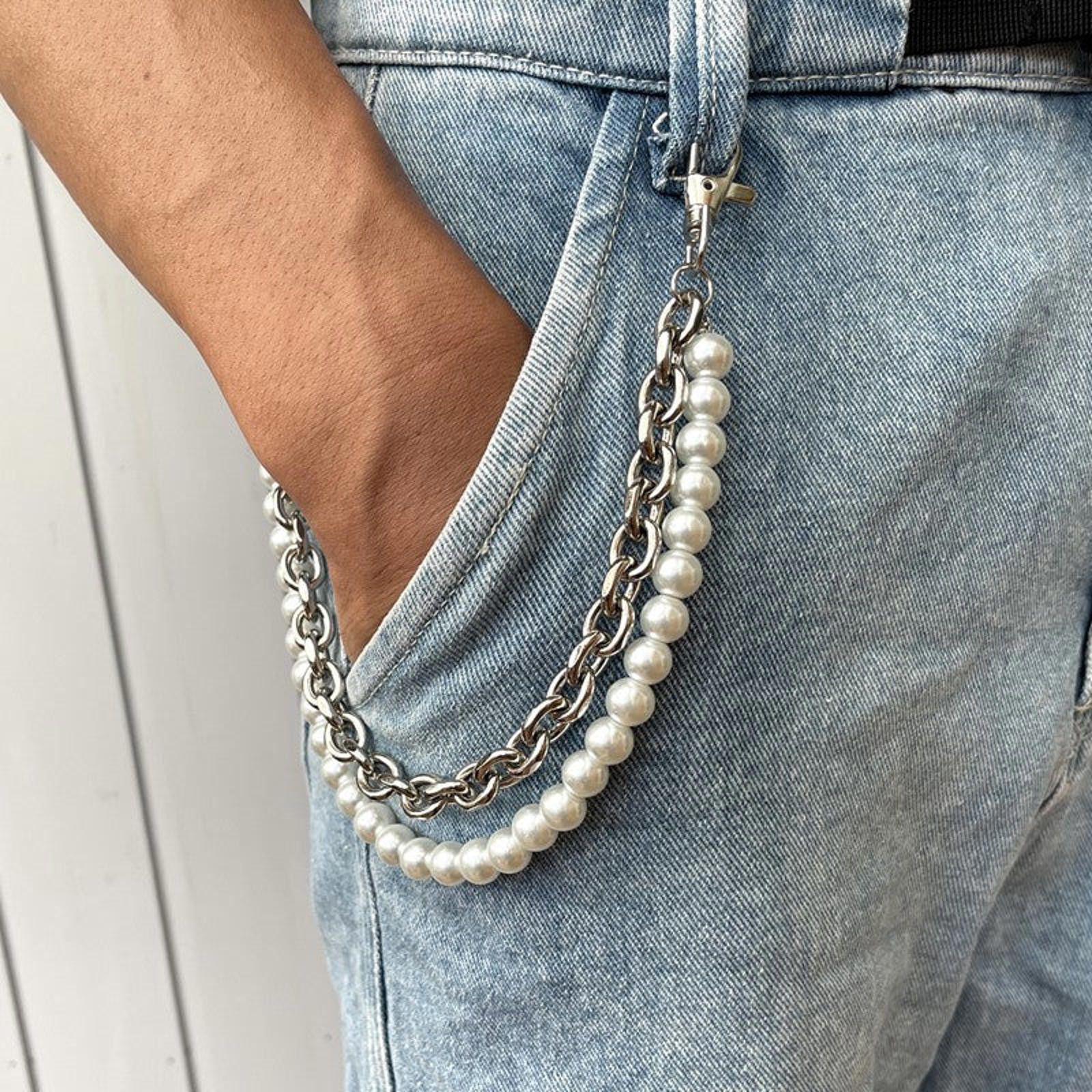 Other Pearl Waist Wallet Chain, Double Layered Pants Chain Size ONE SIZE - 3 Thumbnail