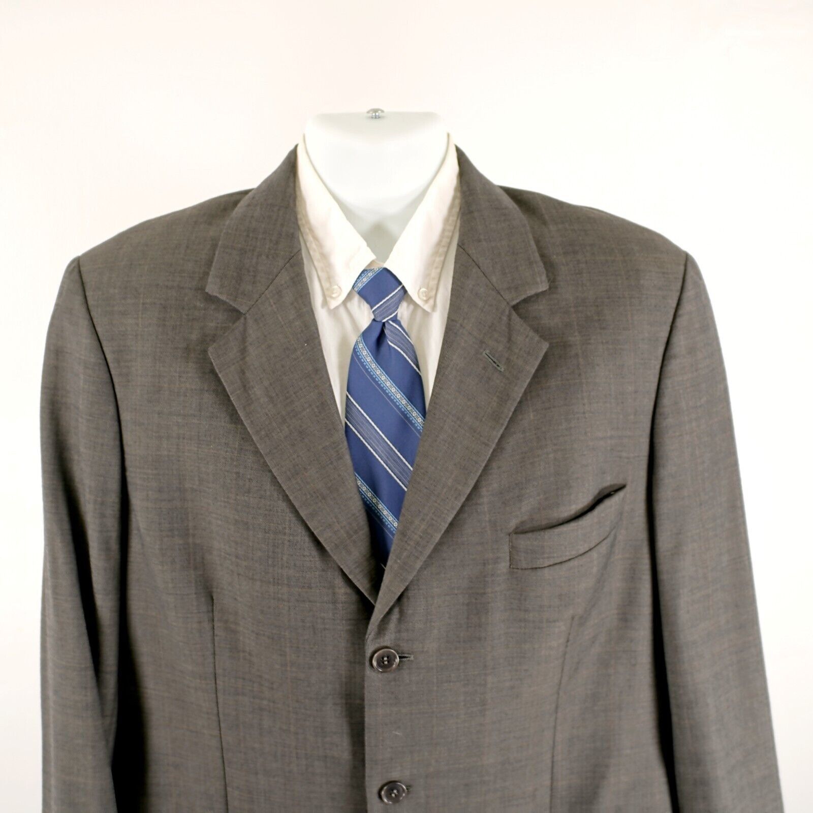 Brooks Brothers Brooks Brothers Gray Wool Sharksking W/ Brown Windowpane 3 B Size 44L - 1 Thumbnail