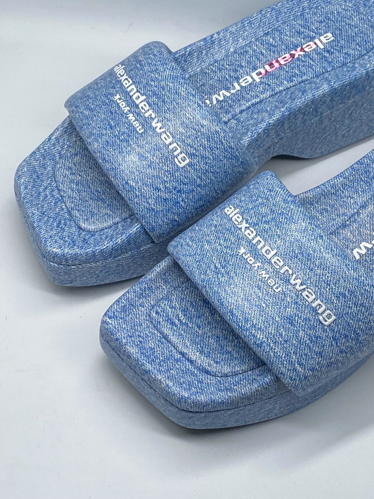 Alexander Wang Alexander Wang Denim Print Leather Platform Sandals size 38 Size US 8 / IT 38 - 5 Thumbnail