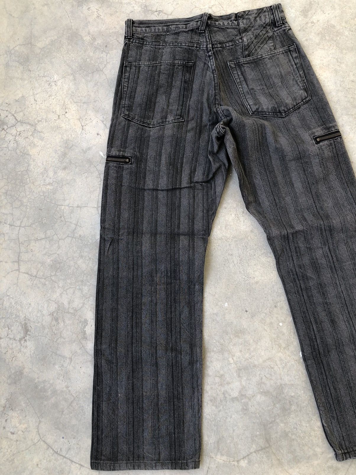 PPFM PPFM 2003 Striped Twill Cargo Double Zip Pocket Denim Size US 29 - 20 Thumbnail