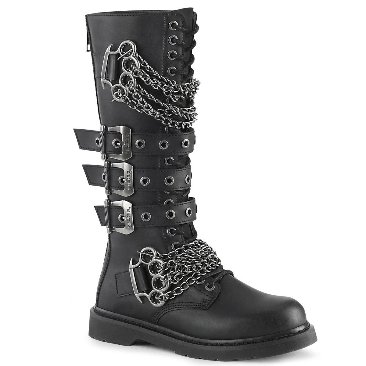 Demonia Cult DEMONIA Bolt 450Goth Combat Biker Knee Boots Black Matte Men Size US 10 / EU 43 - 5 Thumbnail