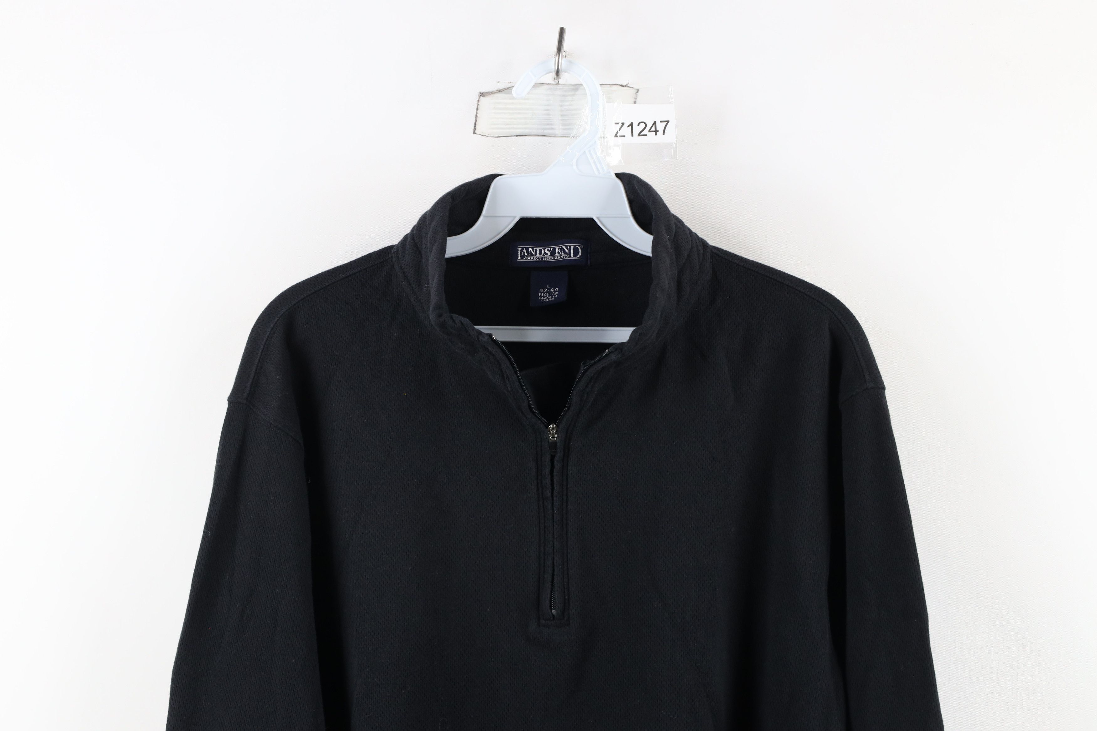 Lands' End × Vintage Vintage Lands End Thermal Knit Half Zip Pullover Sweater Size US L / EU 52-54 / 3 - 2 Thumbnail