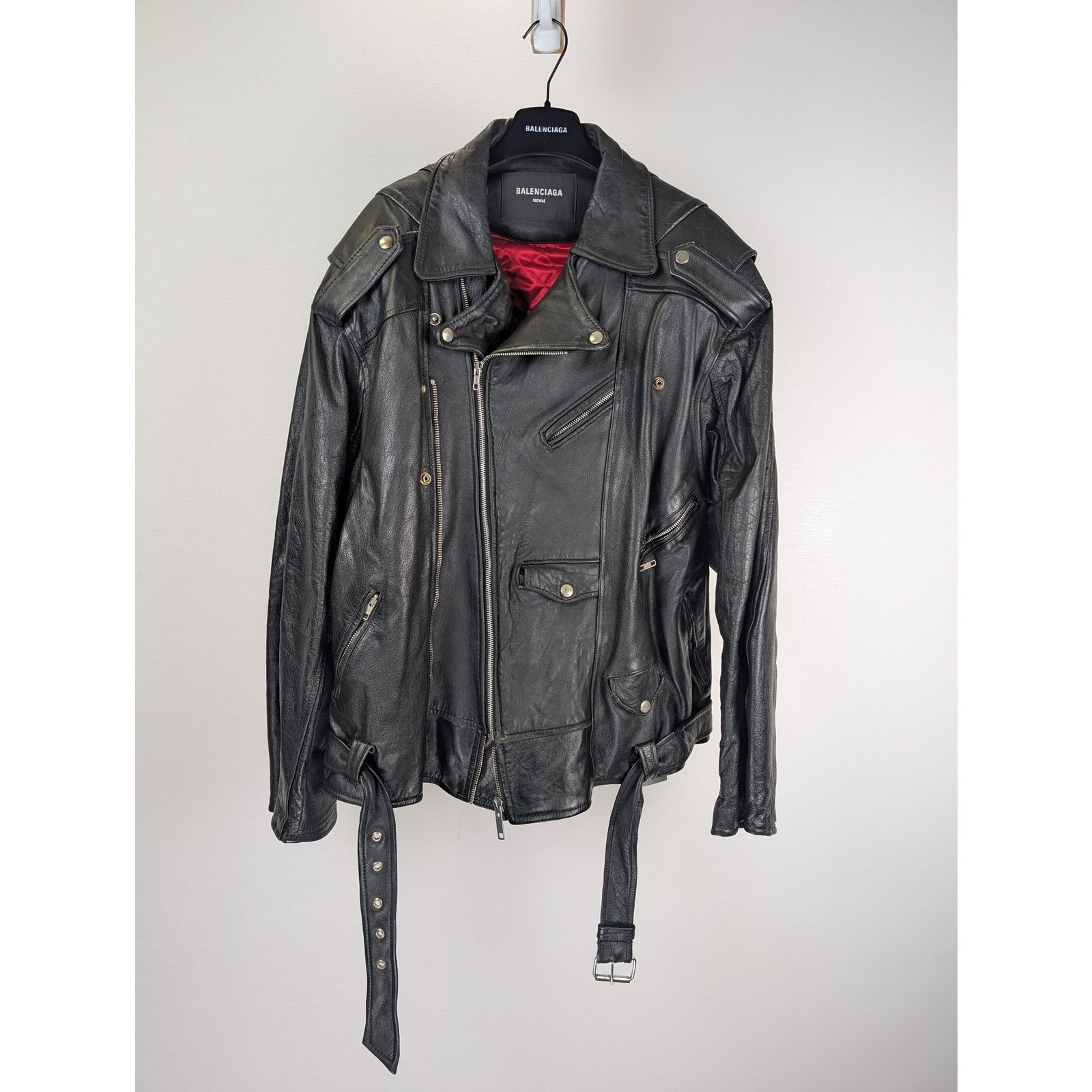 Balenciaga o1rshd1 Upcycled Biker Jacket in Black Size US M / EU 48-50 / 2 - 1 Thumbnail