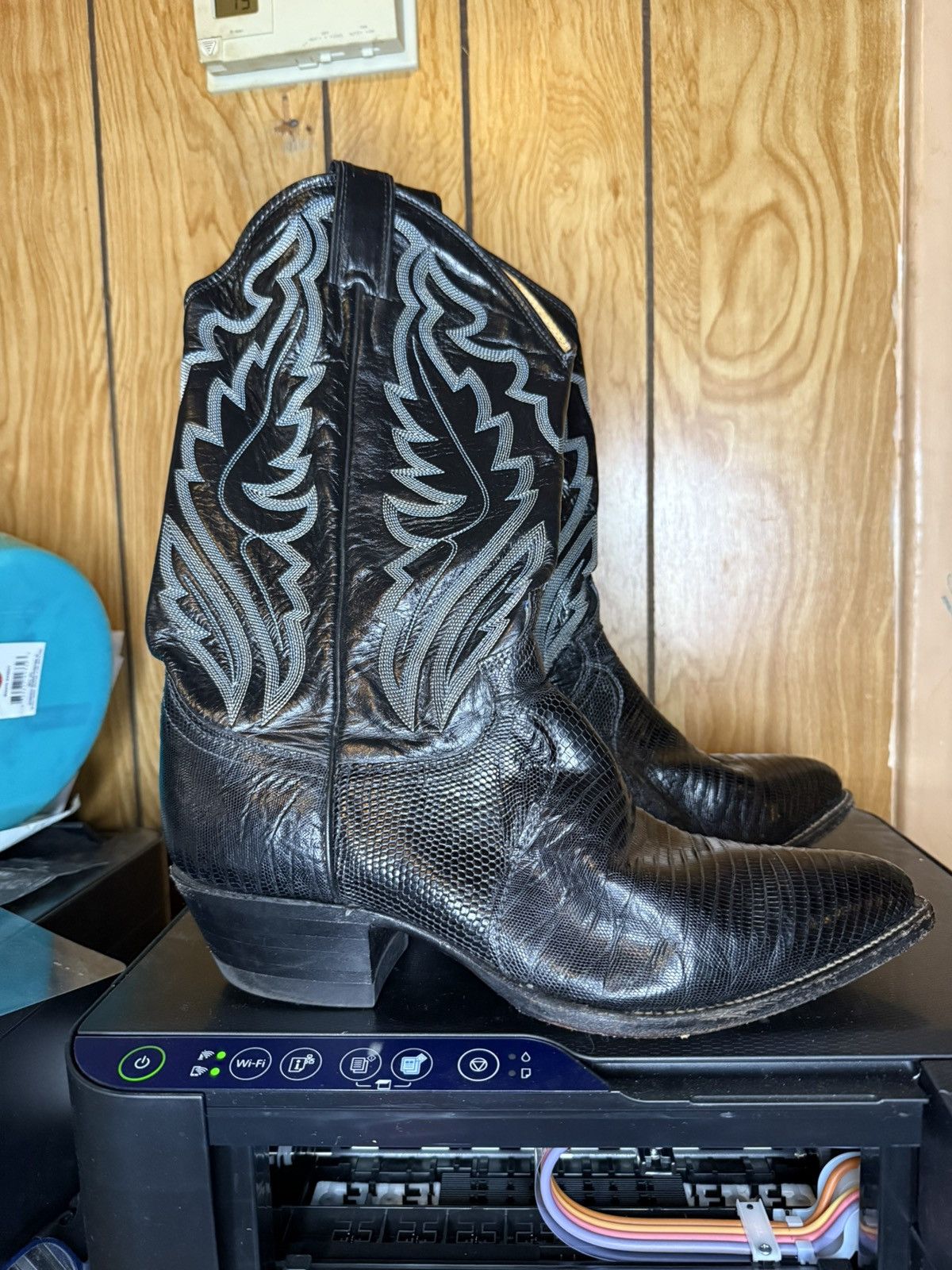Justin Boots Justin black lizard boot Size US 7.5 / EU 40-41 - 3 Thumbnail
