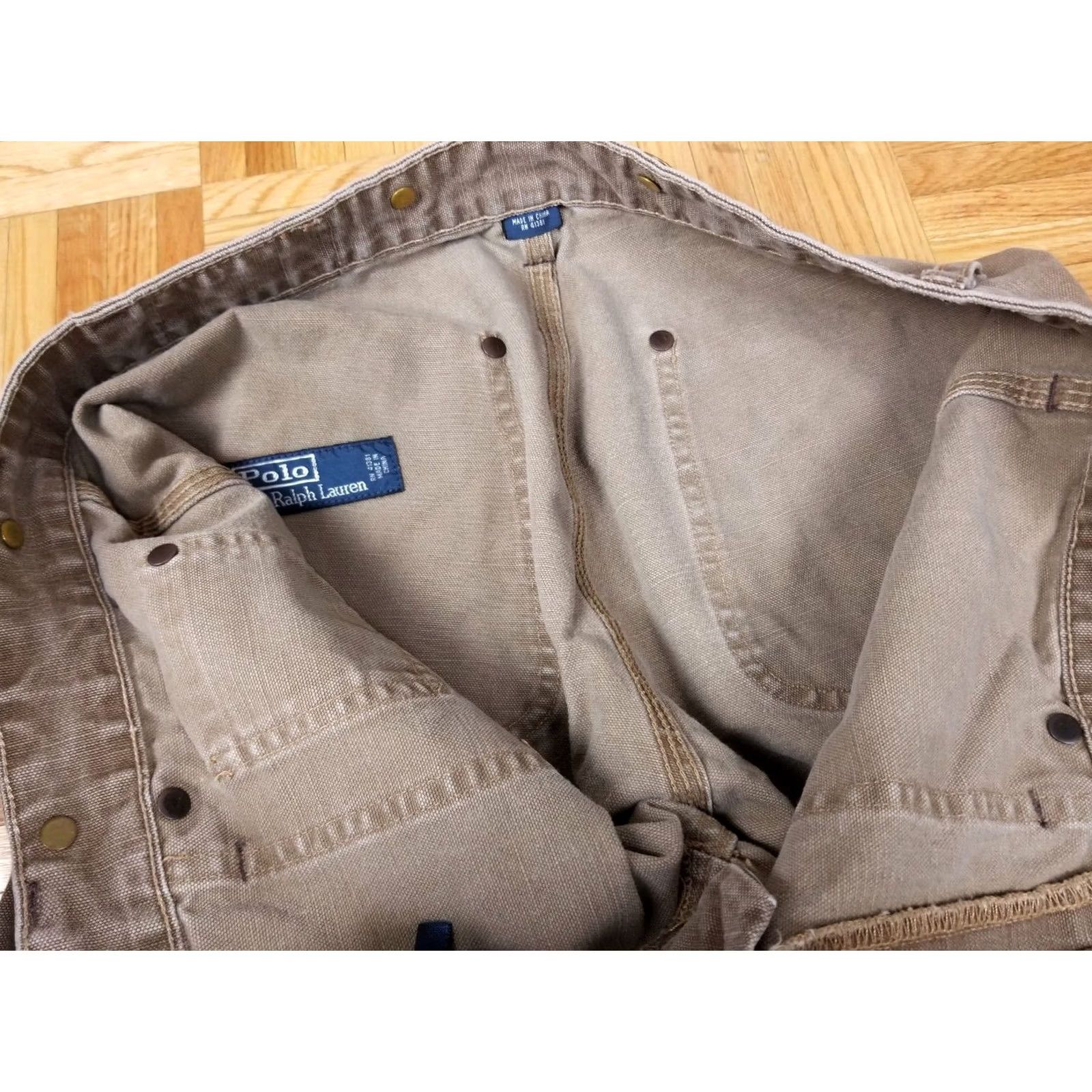 Ralph Lauren VINTAGE RALPH LAUREN POLO DISTRESSED DOUBLE KNEE WORK CARPENTER DUCK PANTS 32X32 BEIGE Mens Size US XS / EU 42 / 0 - 5 Thumbnail