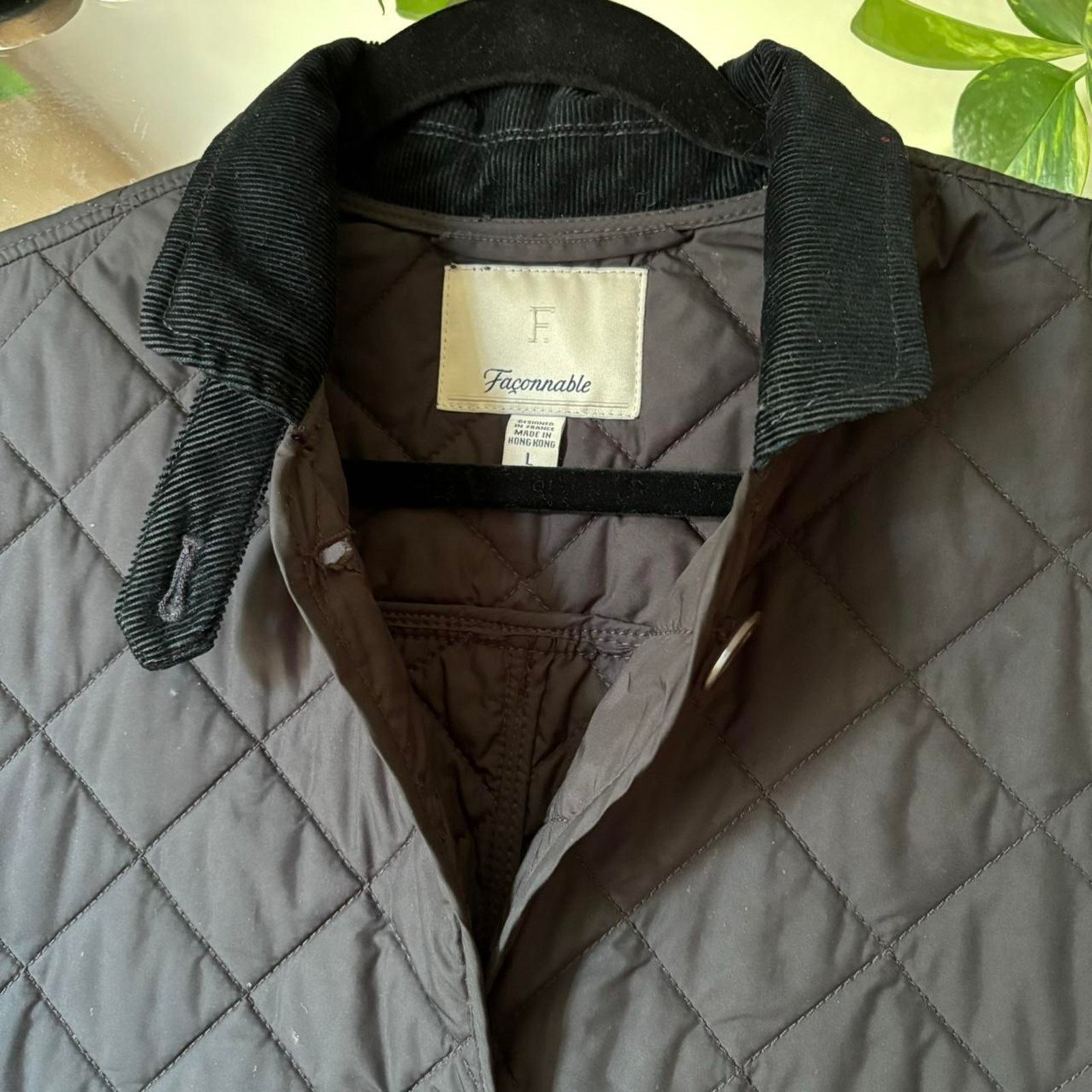 Faconnable Facconable Quilted Light Puffer Coat Black Cord Collar Large Size L / US 10 / IT 46 - 4 Thumbnail