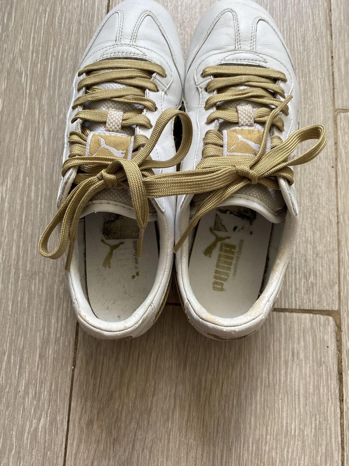 Puma PUMA SPPEEDCAT SNEAKERS WHITE&GOLD Y2K RAP Size US 8 / IT 38 - 8 Thumbnail