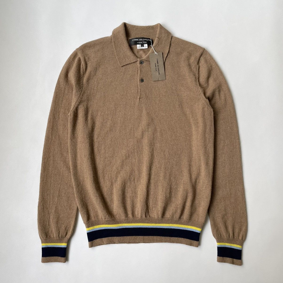 Comme des Garcons A/W 04 Camel Wool Polo Sweater Size US M / EU 48-50 / 2 - 13 Thumbnail