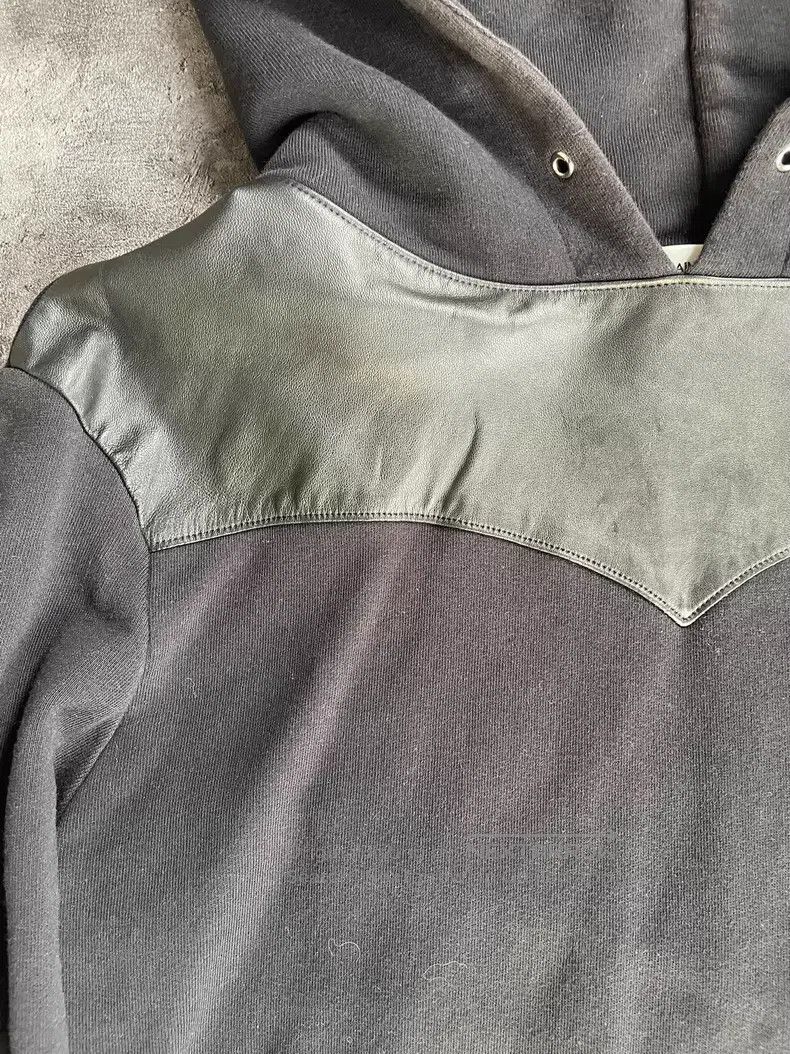 Saint Laurent Paris Saint Laurent Paris Sheepskin Hooded Leather Blend Hoodie Size US XL / EU 56 / 4 - 3 Thumbnail