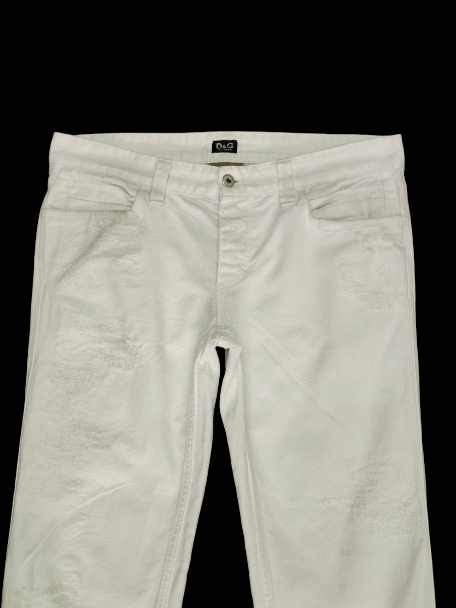 Dolce & Gabbana Dolce & Gabbana White Distressed Denim Jeans Low Rise Size US 33 - 2 Thumbnail