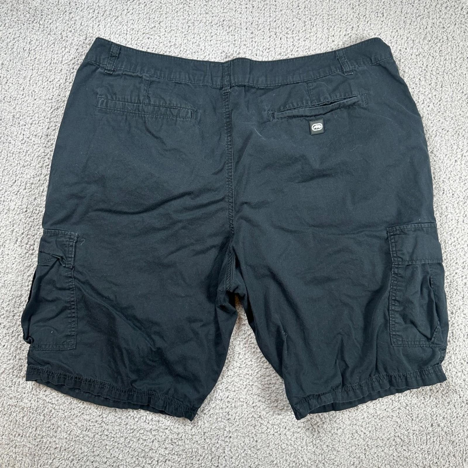 Ecko Unltd. Y2K Ecko Unltd Mens Black Cargo Shorts Size 42 Raw Uncut Size US 42 / EU 58 - 2 Thumbnail