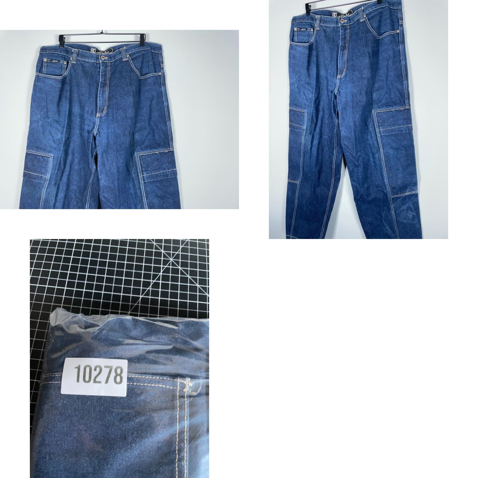 Denime VINTAGE Kani Jeans Baggy Fit Cargo Jeans Men's 42 x 34 Denim Blue 90s Hip Hop Retro Streetwear Jeans Mens Size US 42 / EU 58 - 9 Thumbnail