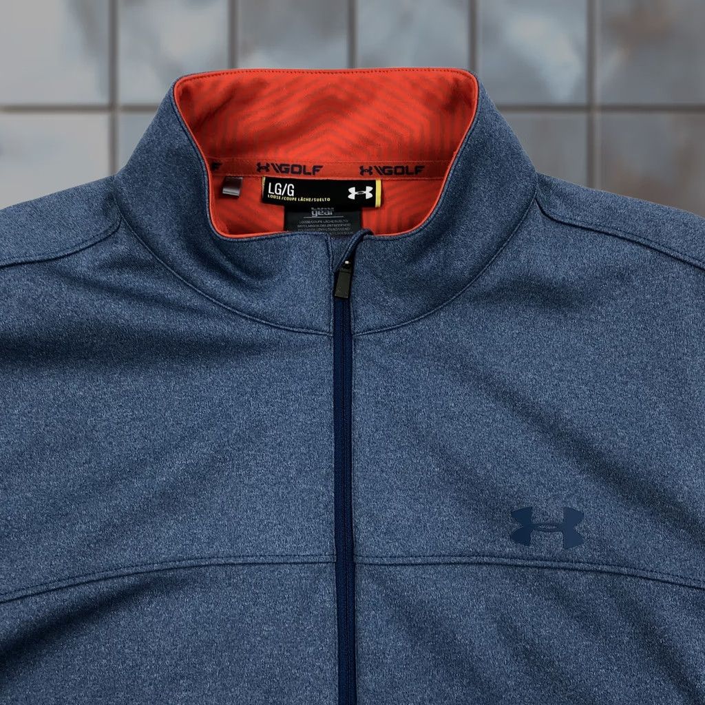 Under Armour Under Armour Men's Lg Large Blue Storm 2.0 1/4 Zip Pullover Jacket Activewear Sports Geometric Pattern) Size US L / EU 52-54 / 3 - 1 Thumbnail