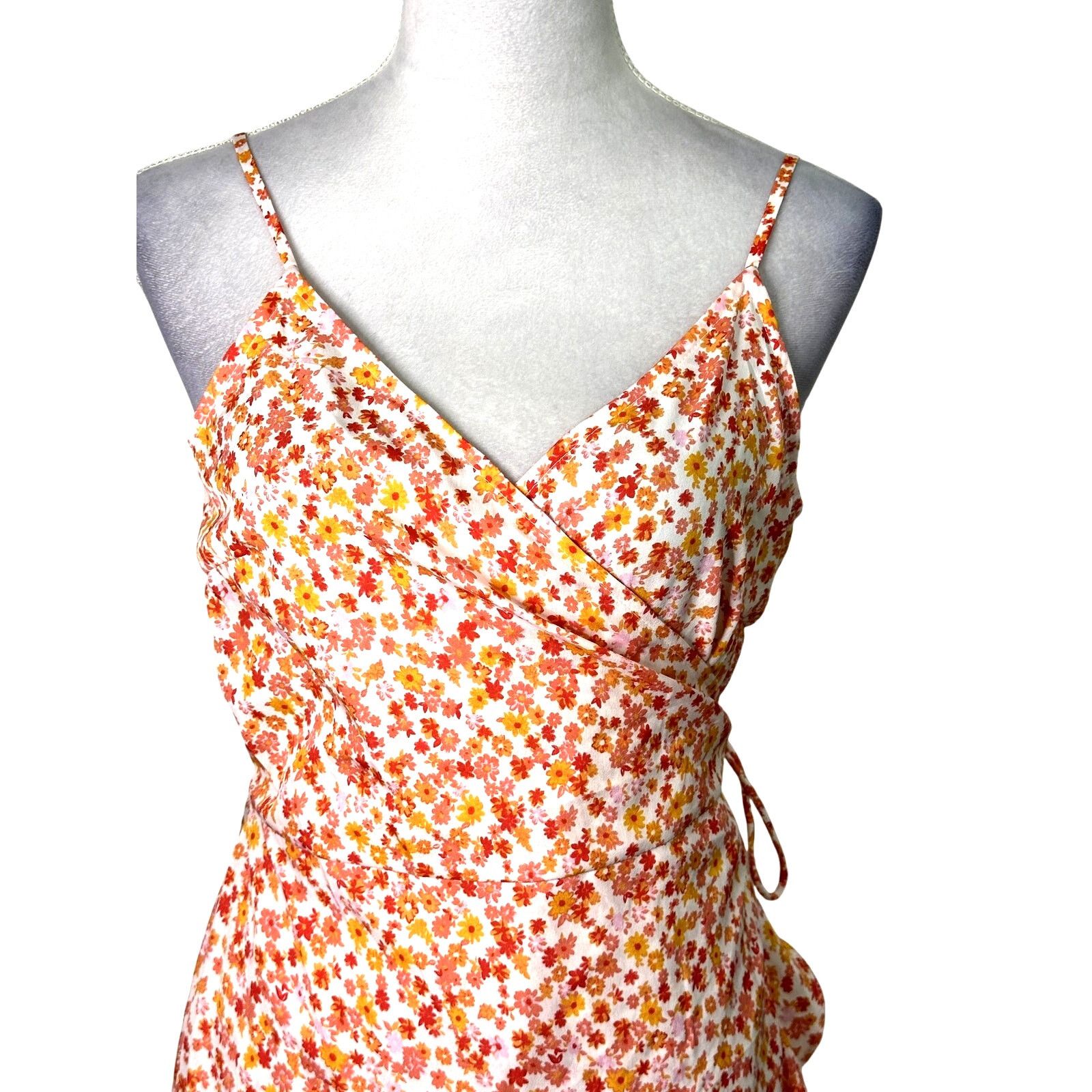 Other Vero Moda Mini Dress Adjustable Straps Ruffle Hem Floral L Size L / US 10 / IT 46 - 3 Thumbnail