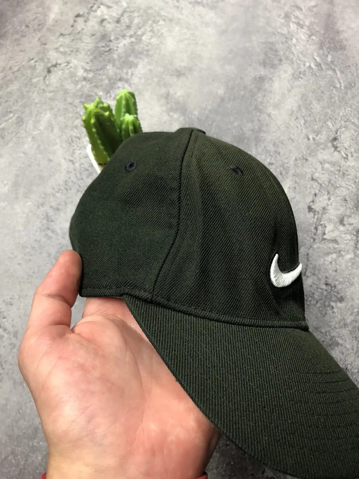 Nike NIKE Big Swoosh Stripped Logo Streetwear Navy Green Cap Size ONE SIZE - 3 Thumbnail