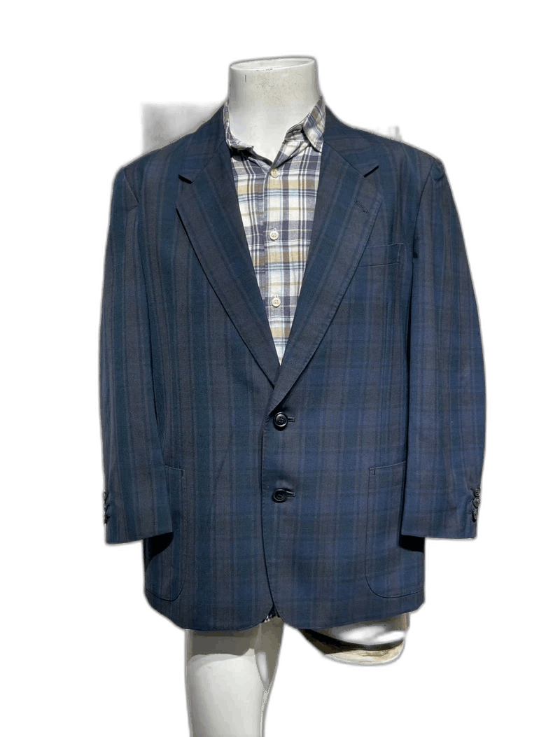 Givenchy Givenchy Vintage Givenchy Blue Plaid Suit Jacket -2507 Size US M / EU 48-50 / 2 - 1 Thumbnail