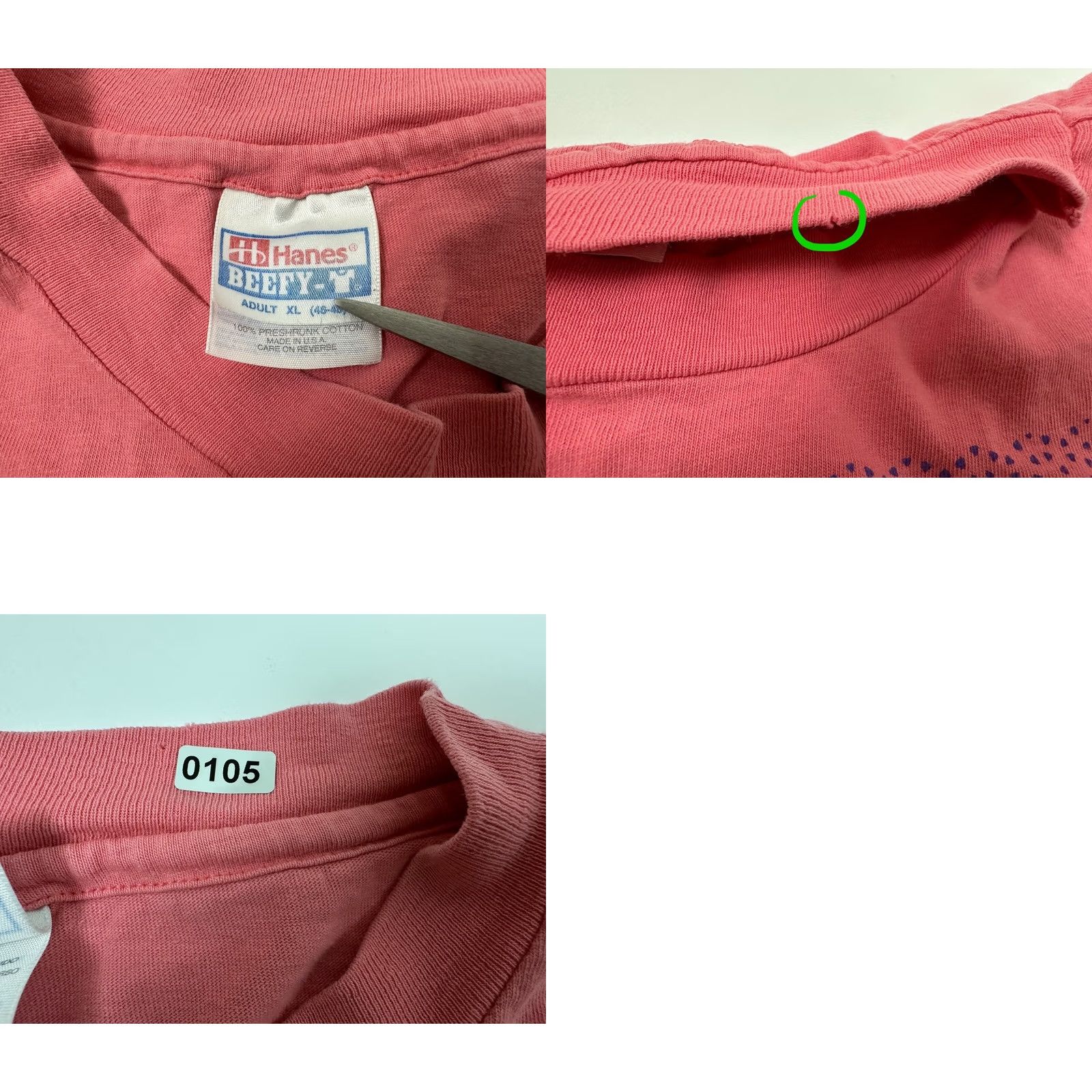 Hanes VINTAGE 90s Kipona Art Fest Shirt XL Salmon Pink Adult Unisex USA Size US XL / EU 56 / 4 - 9 Thumbnail