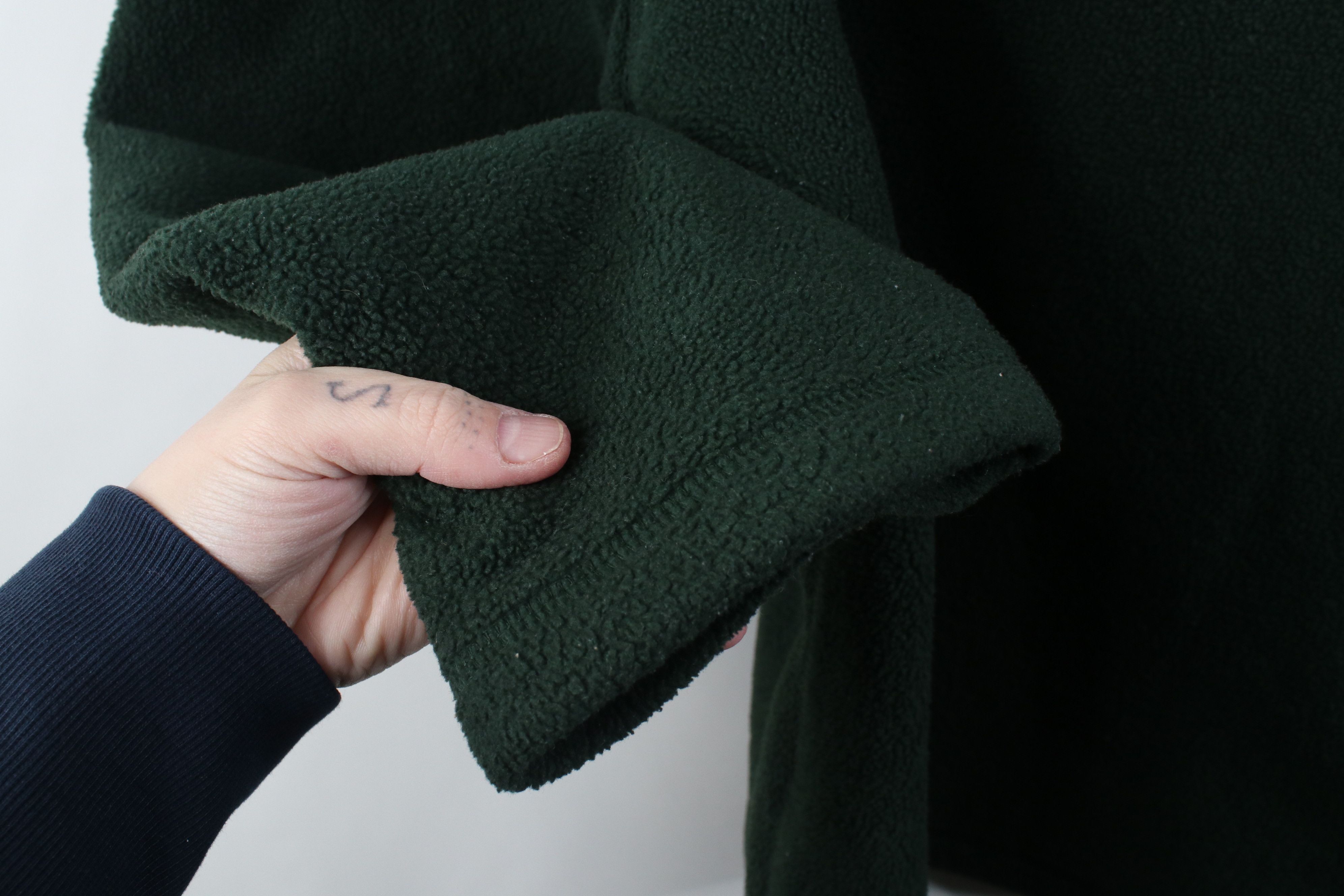 Vintage Vintage 90s Streetwear Heavy Fleece Crewneck Sweater Green Size US XL / EU 56 / 4 - 6 Thumbnail