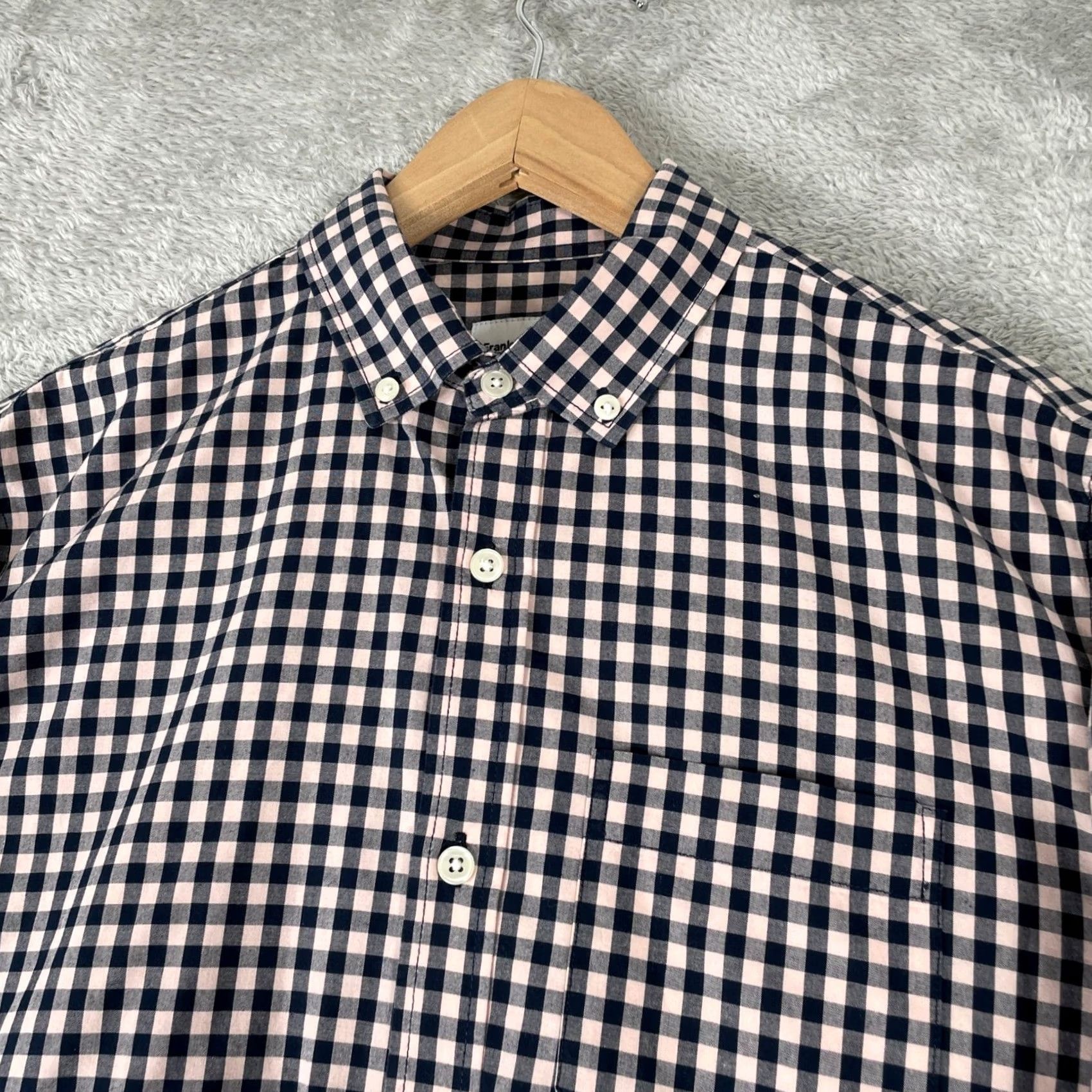 Frank And Oak Frank And Oak Button Down Shirt Mens Small Pink Gingham Checkered Cotton Casual Size US S / EU 44-46 / 1 - 3 Thumbnail