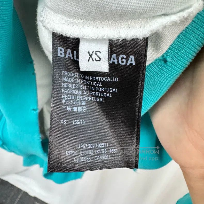 Balenciaga Balenciaga Lake Green Ripped Letter Hoodie Size US XS / EU 42 / 0 - 6 Thumbnail