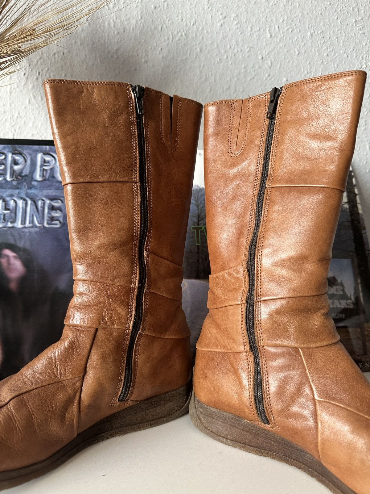 Seditionaries × Vintage Vintage Leather Patchwork Square Toe 60s Boots Size US 8 / IT 38 - 9 Thumbnail