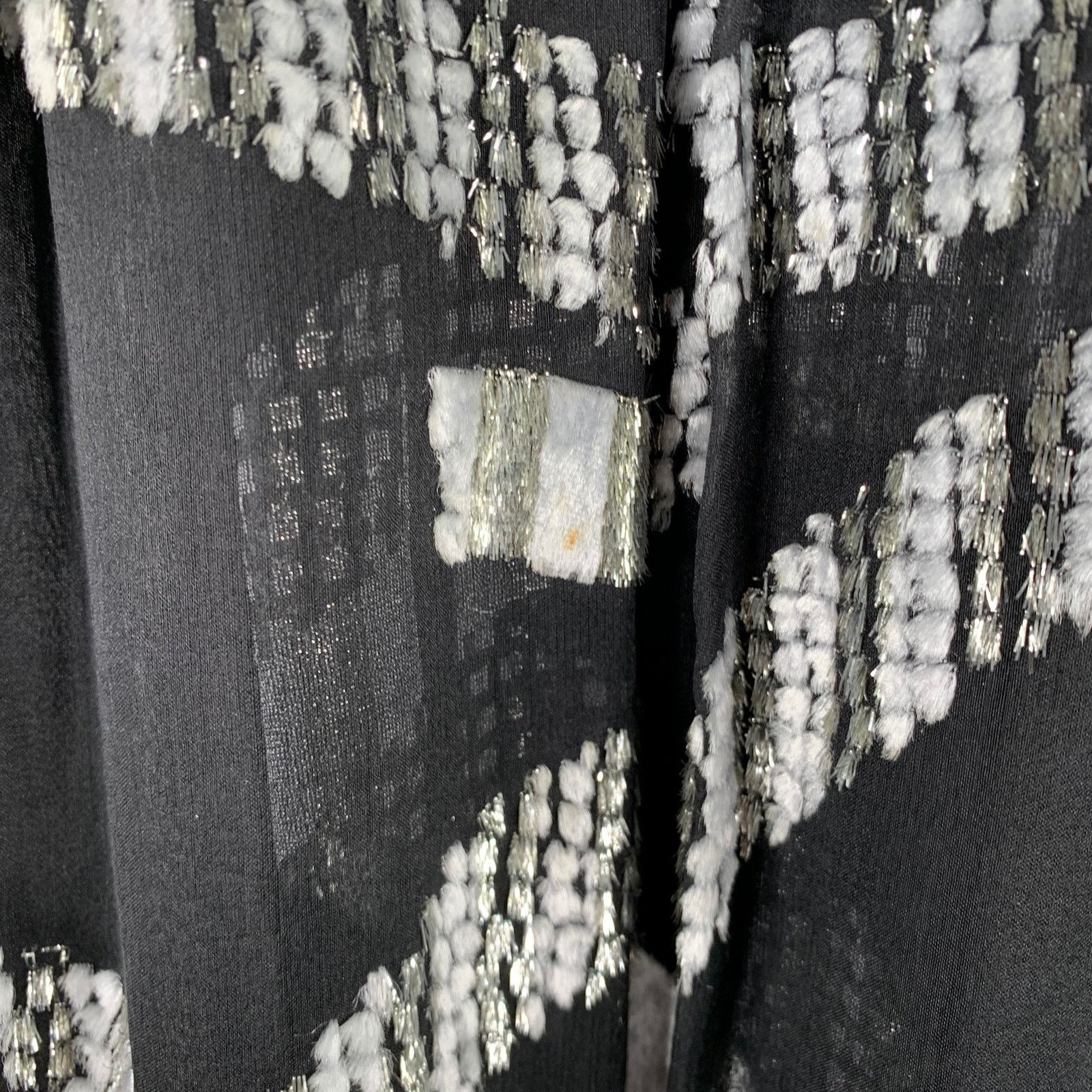 Marc Jacobs Size 2 Black Silver Silk Blend Jacquard Sleeveless Dress Size XS / US 0-2 / IT 36-38 - 6 Thumbnail
