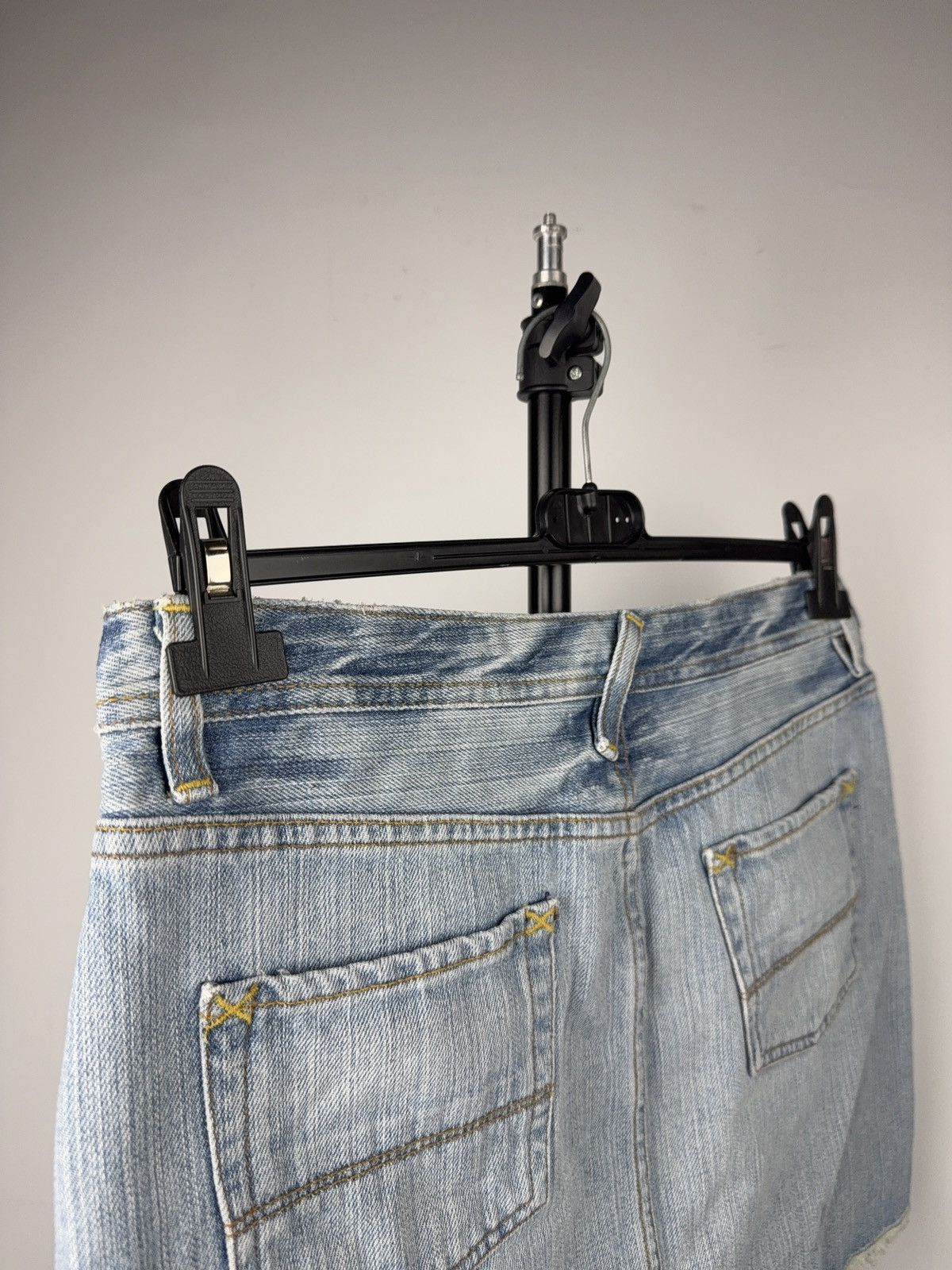 Polo Ralph Lauren 00s RL Polo Ralph Lauren USA Y2K Denim Mini Skirt Raw Hem Size 30" / US 8 / IT 44 - 10 Thumbnail