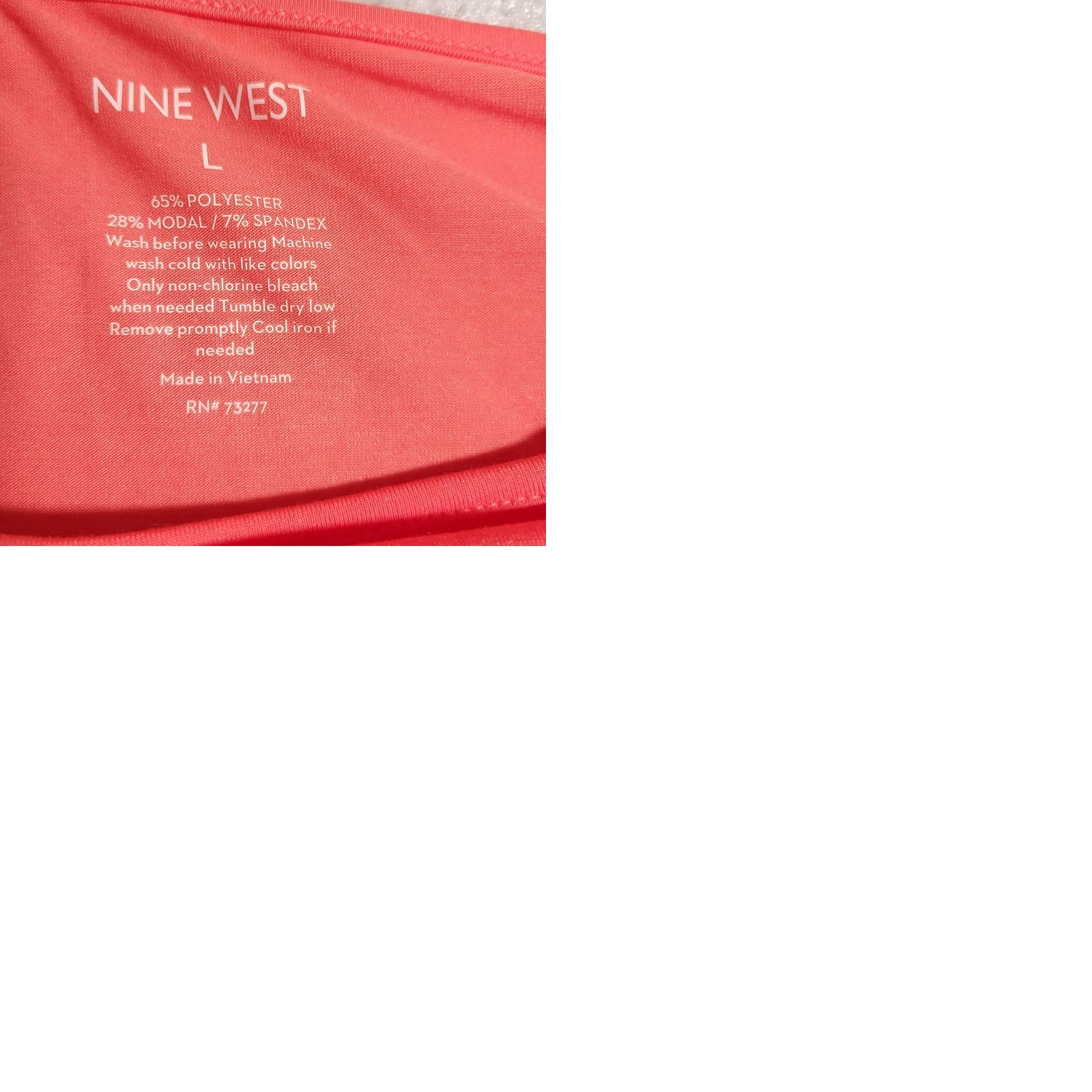 Nine West Nine West Shirt Women's Large Coral Keyhole Neckline Athletic Stretch Yoga Size L / US 10 / IT 46 - 9 Thumbnail
