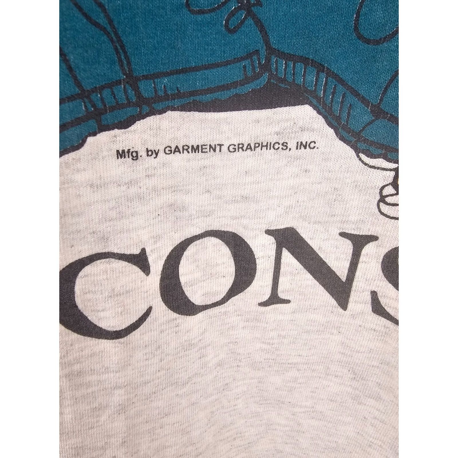 Vintage VINTAGE 90' GARFILED FISHING WISCONSIN 2 SIDE PRINT GRAY SINGLE STITCH T-SHIRT L Size US L / EU 52-54 / 3 - 3 Thumbnail