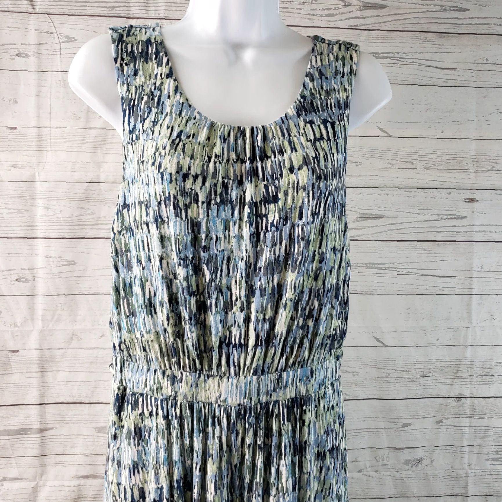 NIC+ZOE NIC+ZOE Jumpsuit Womens Size M Cropped Sleeveless Green Blue Scoop Neck One-Piece Crop 90s Style? Size 32" / US 10 / IT 46 - 2 Thumbnail